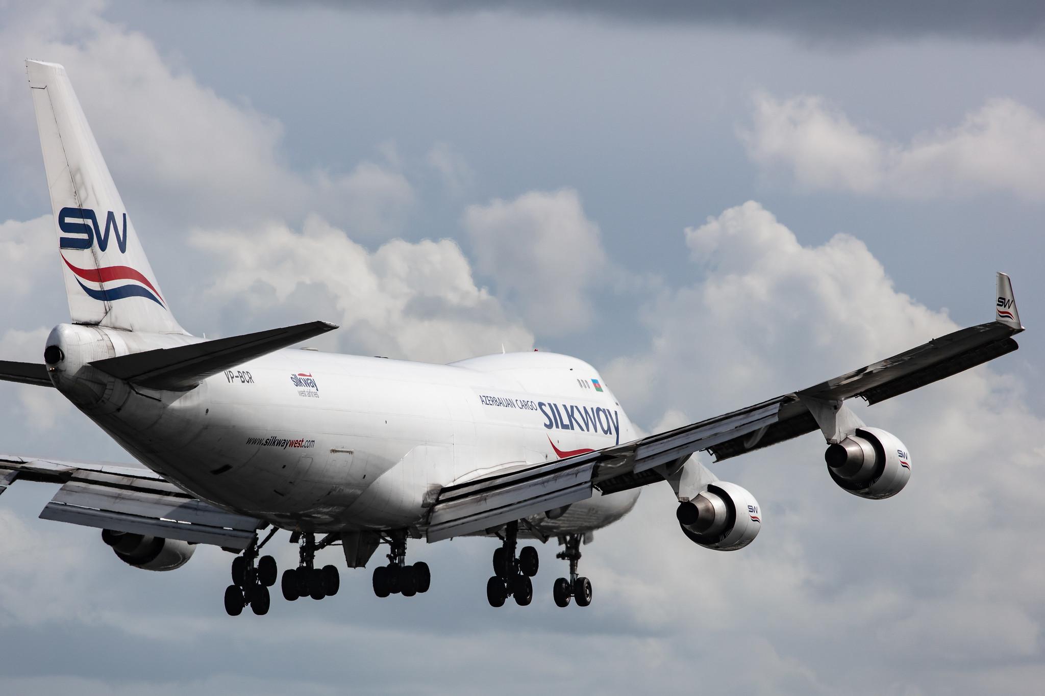 Amsterdam Airport Schiphol: Silk Way West Airlines (7L / AZG) |  Boeing 747-4H6(F) B744 | VP-BCR | MSN 28434