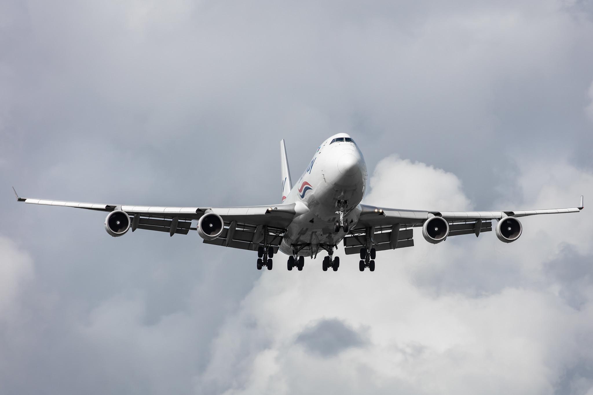 Amsterdam Airport Schiphol: Silk Way West Airlines (7L / AZG) |  Boeing 747-4H6(F) B744 | VP-BCR | MSN 28434