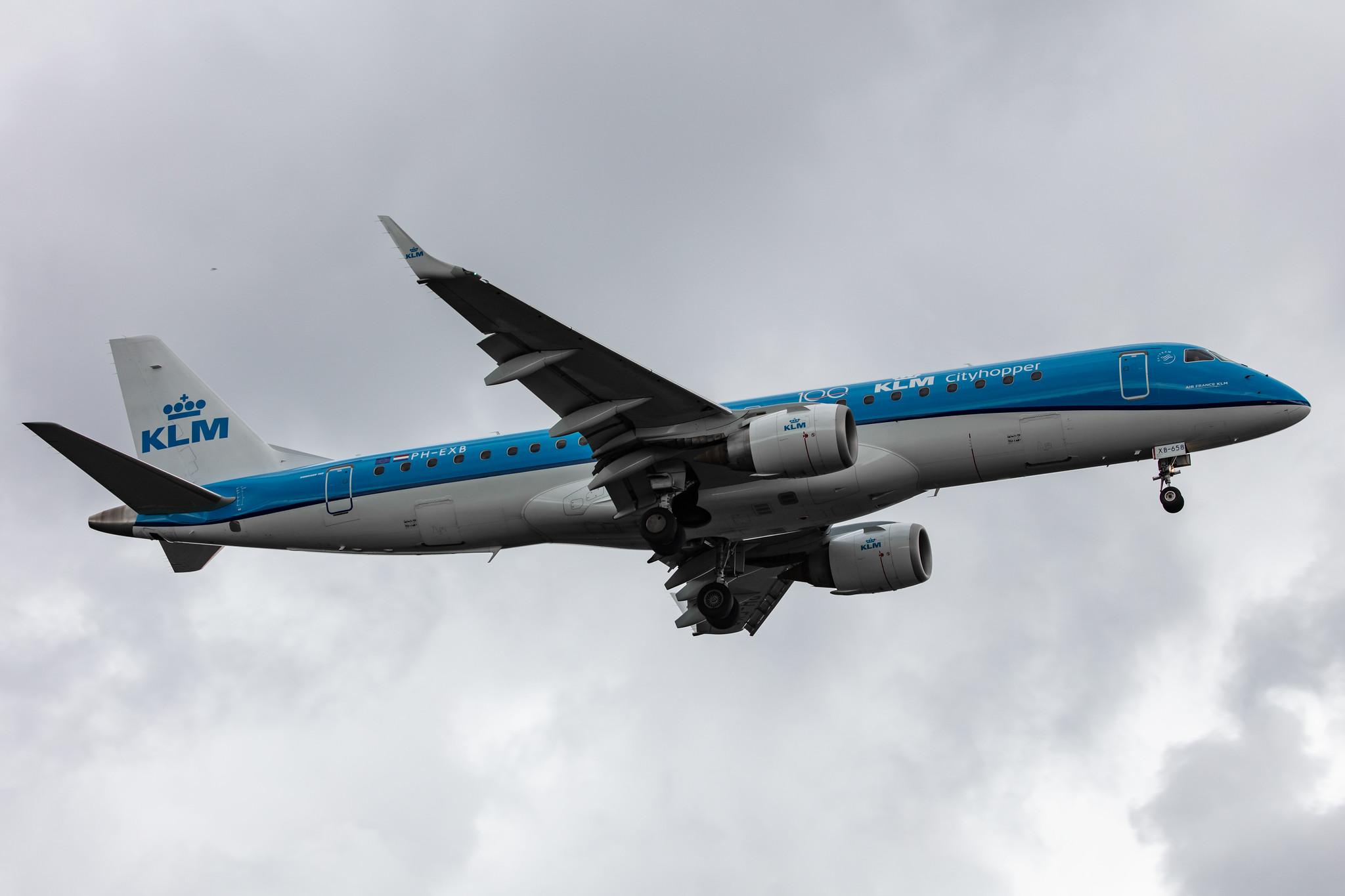 Amsterdam Airport Schiphol: KLM (KL / KLM) | Operator: KLM Cityhopper |  Embraer E190STD E190 | PH-EXB | MSN 19000658