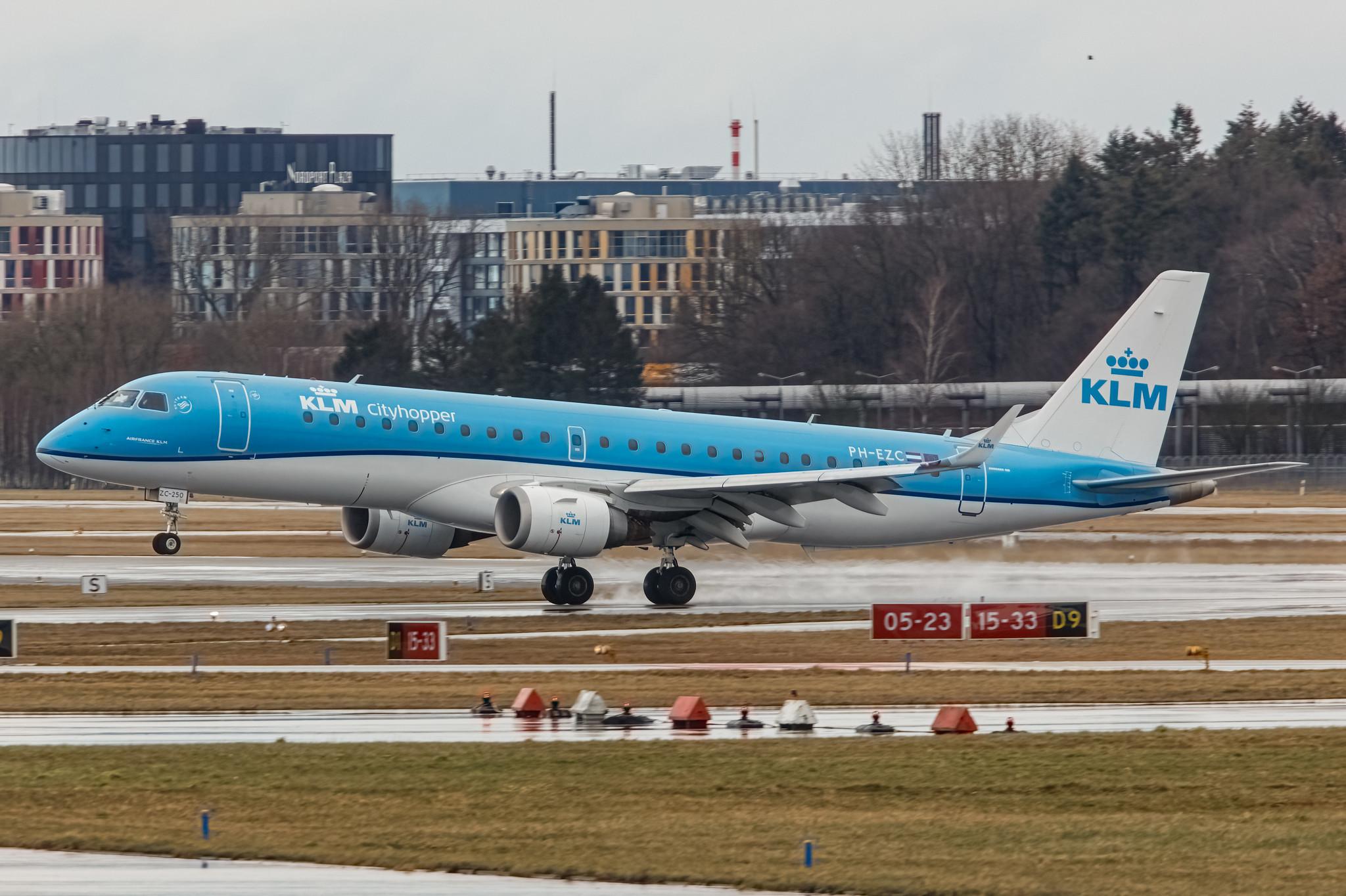 Hamburg Airport: KLM (KL / KLM) | Operator: KLM Cityhopper |  Embraer E190STD E190 | PH-EZC | MSN 19000250