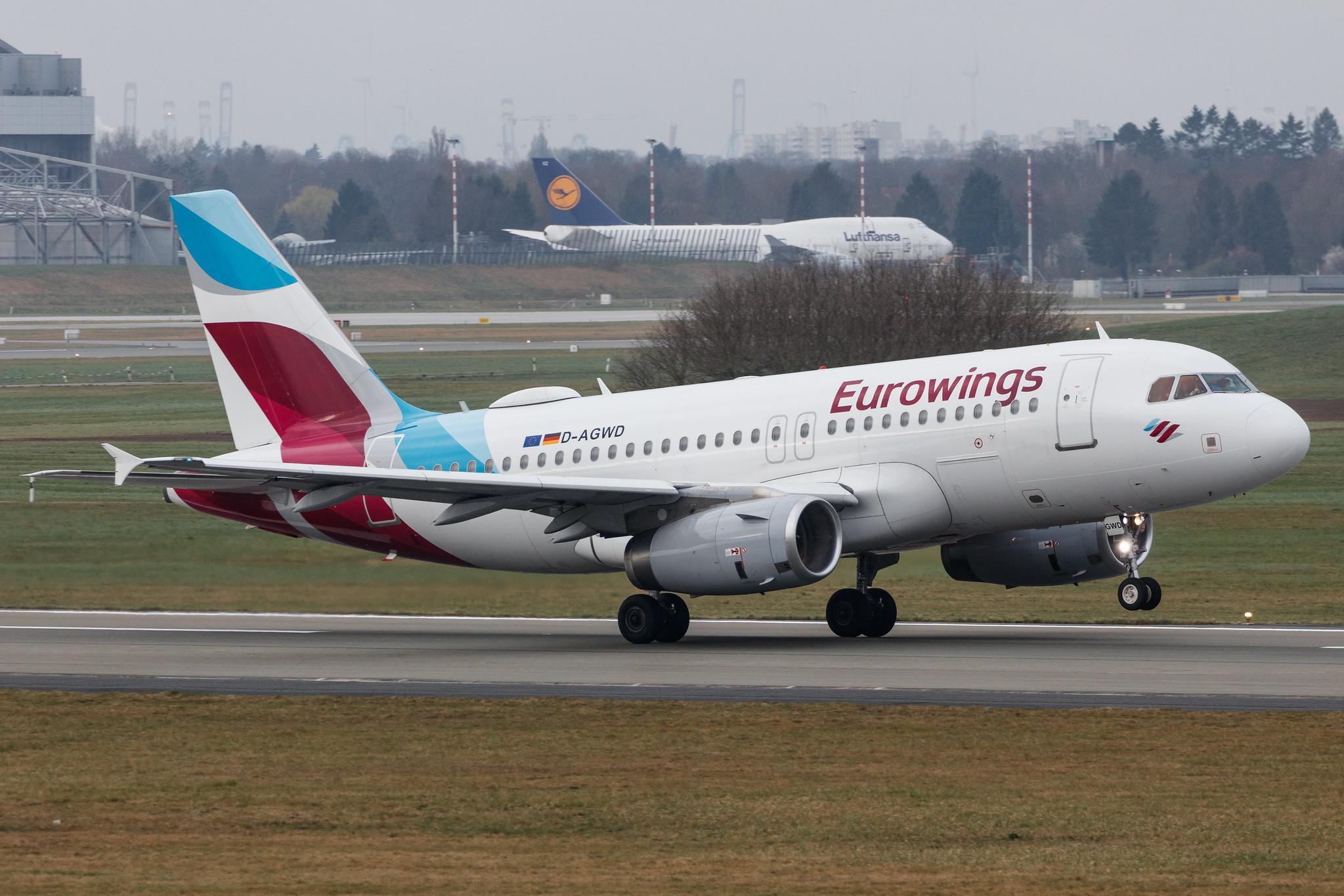 Hamburg Airport: Eurowings (EW / EWG) |  Airbus A319-132 A319 | D-AGWD | MSN 3011