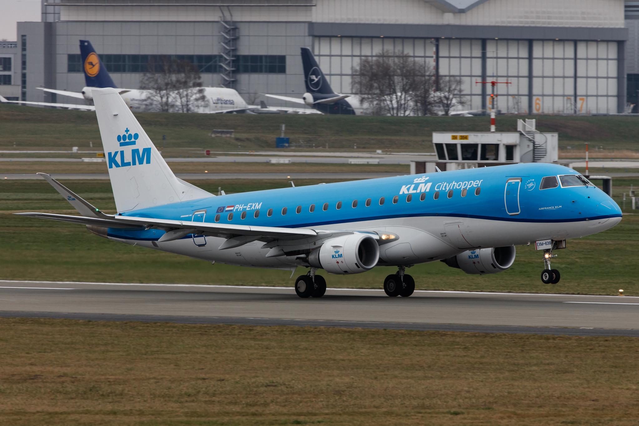 Hamburg Airport: KLM (KL / KLM) | Operator: KLM Cityhopper |  Embraer E175STD E75L | PH-EXM | MSN 17000639