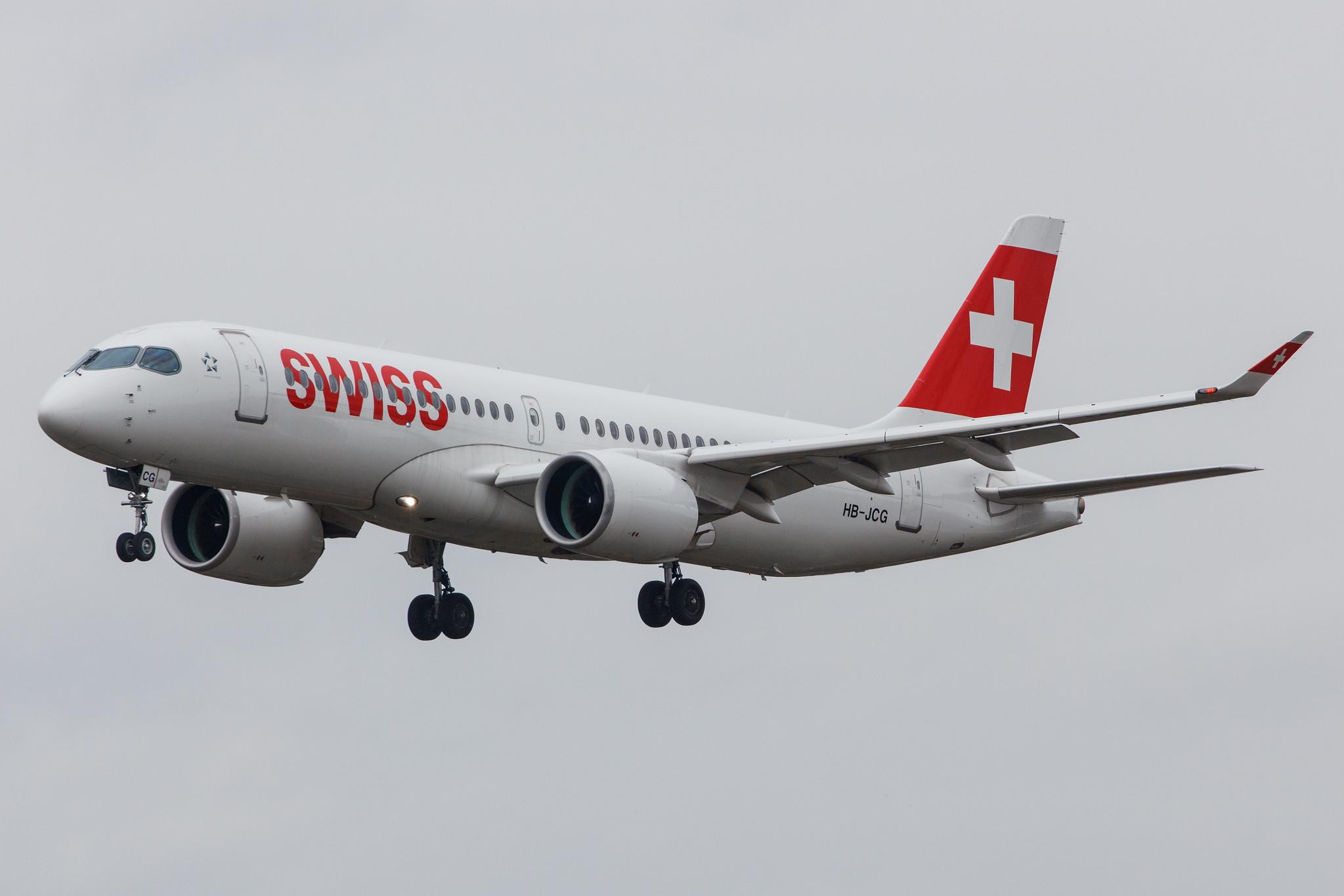 Hamburg Airport: Swiss (LX / SWR) |  Airbus A220-300 BCS3 | HB-JCG | MSN 55020