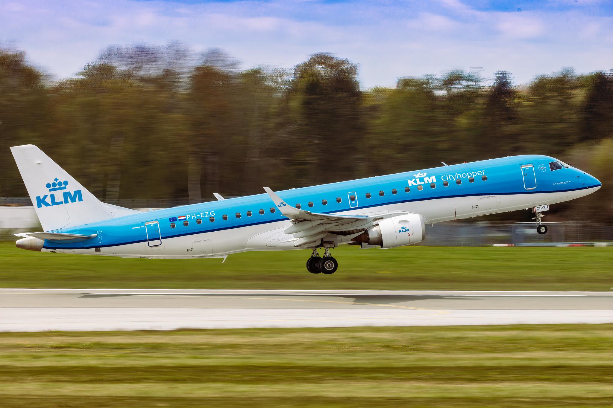 Hamburg Airport: KLM (KL / KLM) | Operator: KLM Cityhopper |  Embraer E190STD E190 | PH-EZG | MSN 19000315
