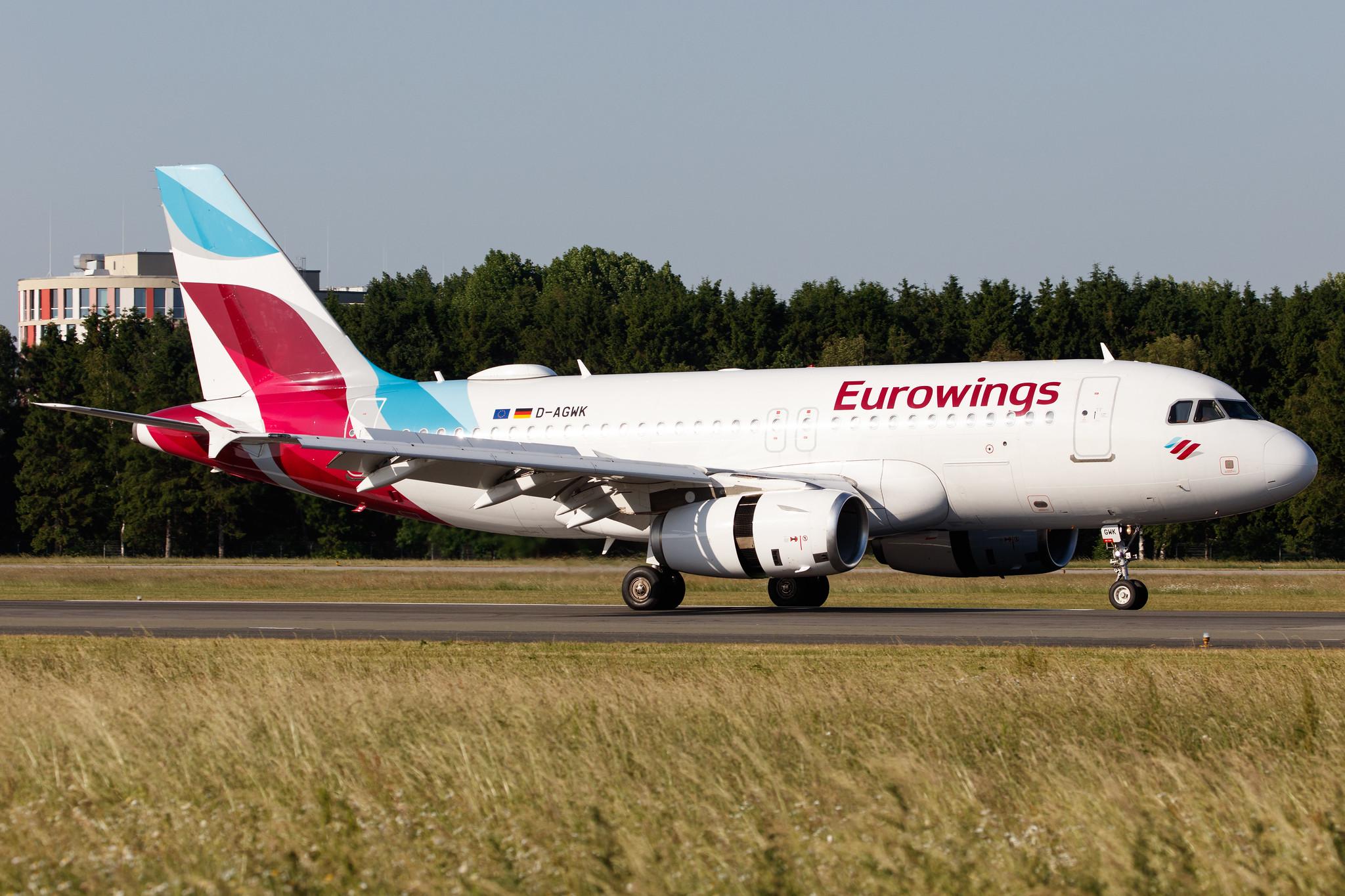 Hamburg Airport: Eurowings (EW / EWG) |  Airbus A319-132 A319 | D-AGWK | MSN 3500