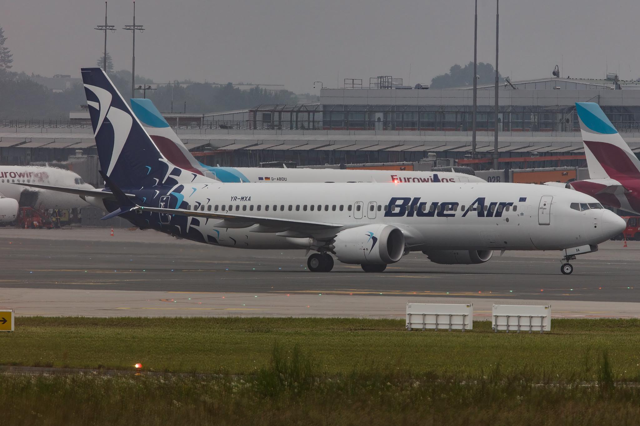 Hamburg Airport: Blue Air (0B / BLA) |  Boeing 737 MAX 8 B38M | YR-MXA | MSN 43309