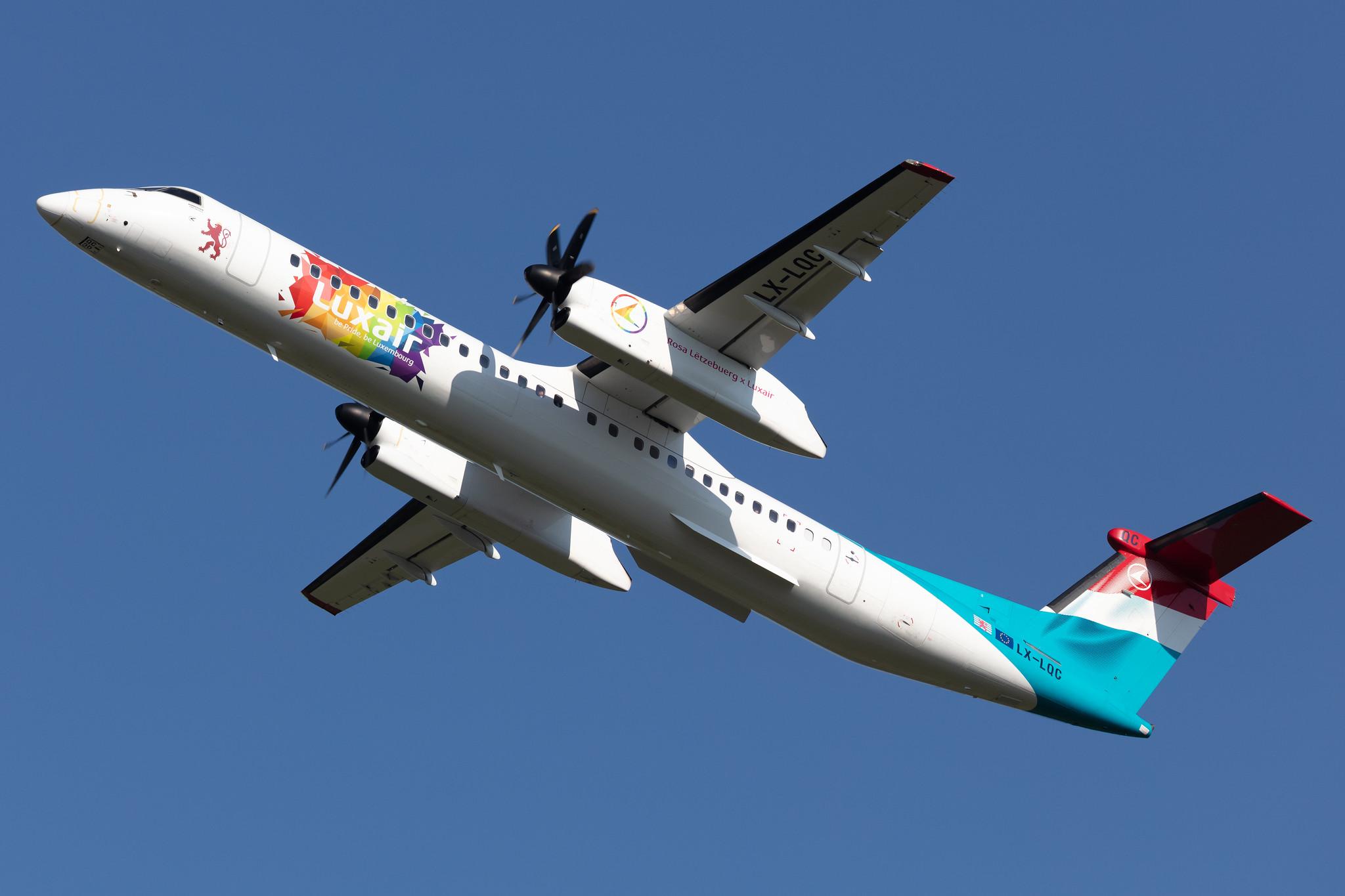 Hamburg Airport: Luxair (LG / LGL) |  Livery: Be pride, be Luxembourg Livery |  De Havilland Canada Dash 8-400 DH8D | LX-LQC | MSN 4513