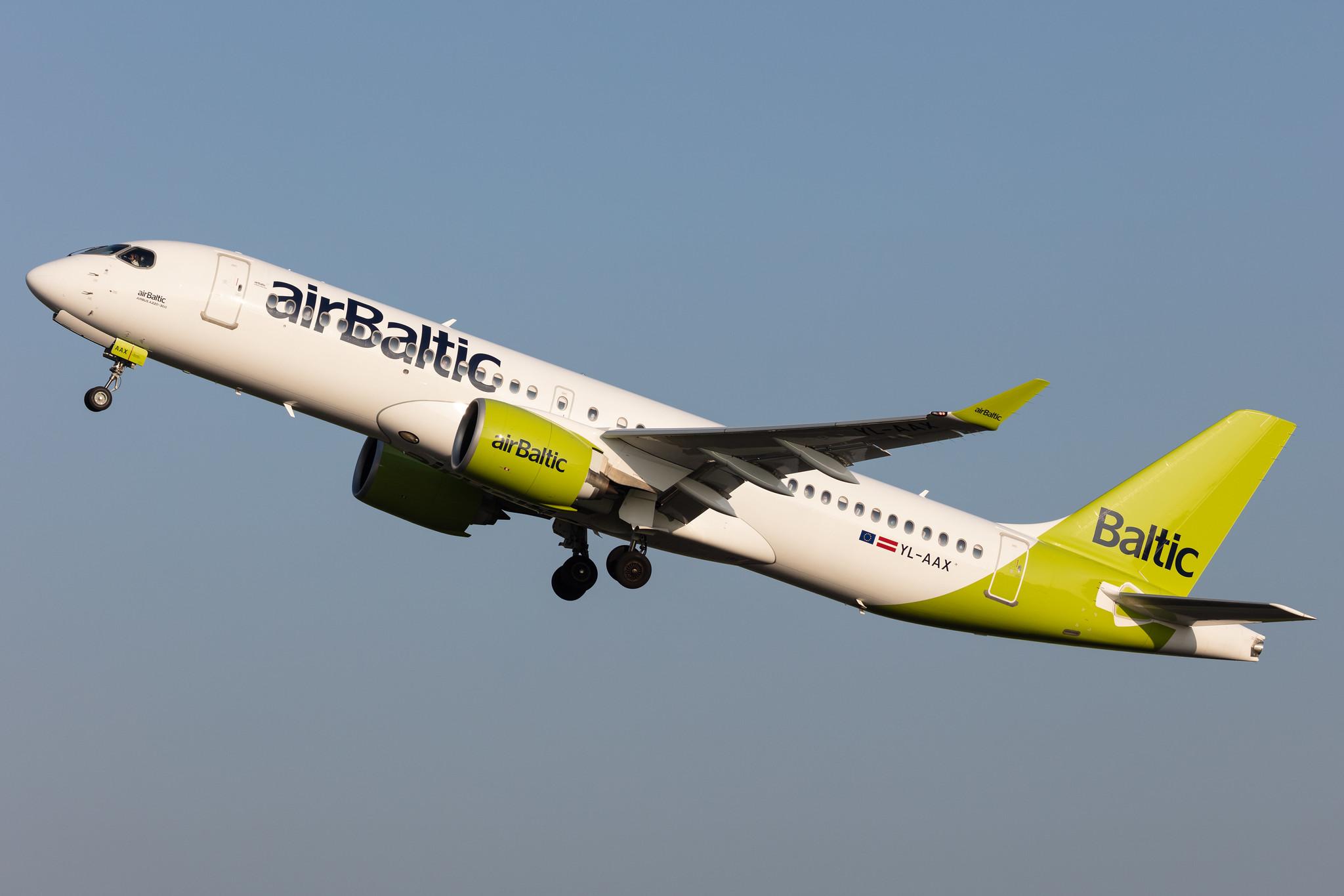 Amsterdam Schiphol: Air Baltic (BT / BTI) |  Airbus A220-300 BCS3 | YL-AAX | MSN 55094
