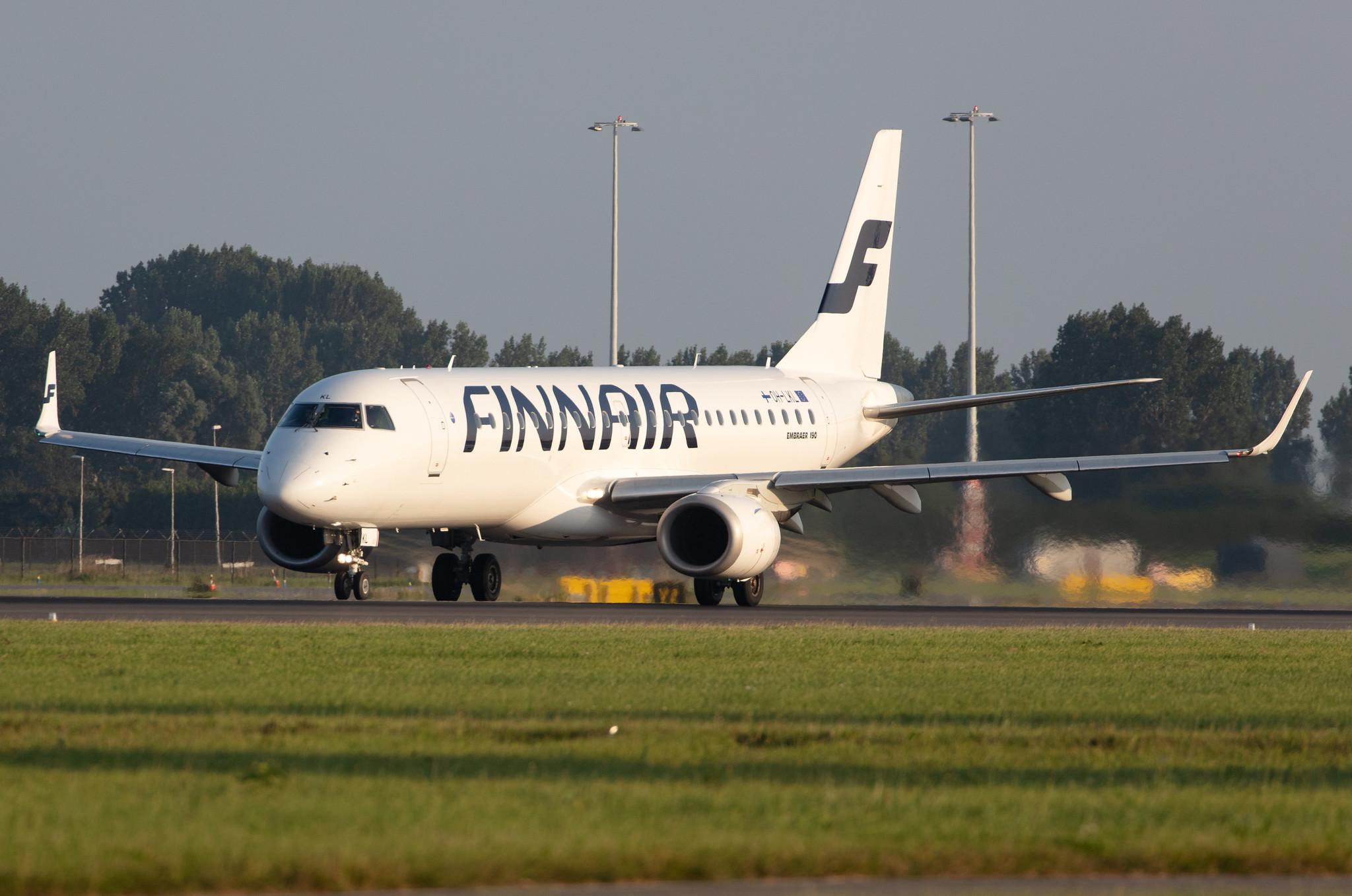 Amsterdam Schiphol: Finnair (AY / FIN) | Operator: NORRA |  Embraer E190LR E190 | OH-LKL | MSN 19000153