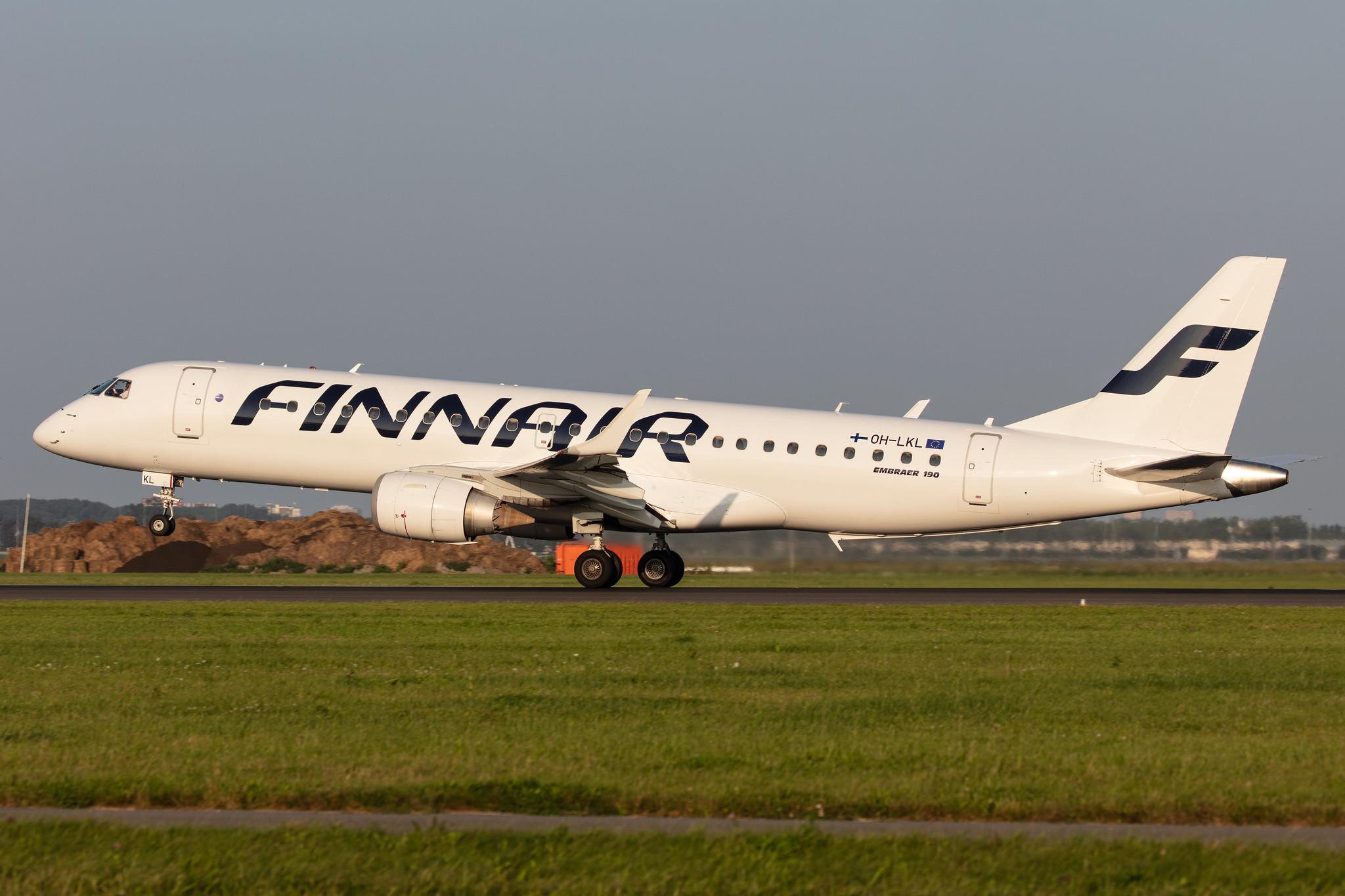 Amsterdam Schiphol: Finnair (AY / FIN) | Operator: NORRA |  Embraer E190LR E190 | OH-LKL | MSN 19000153