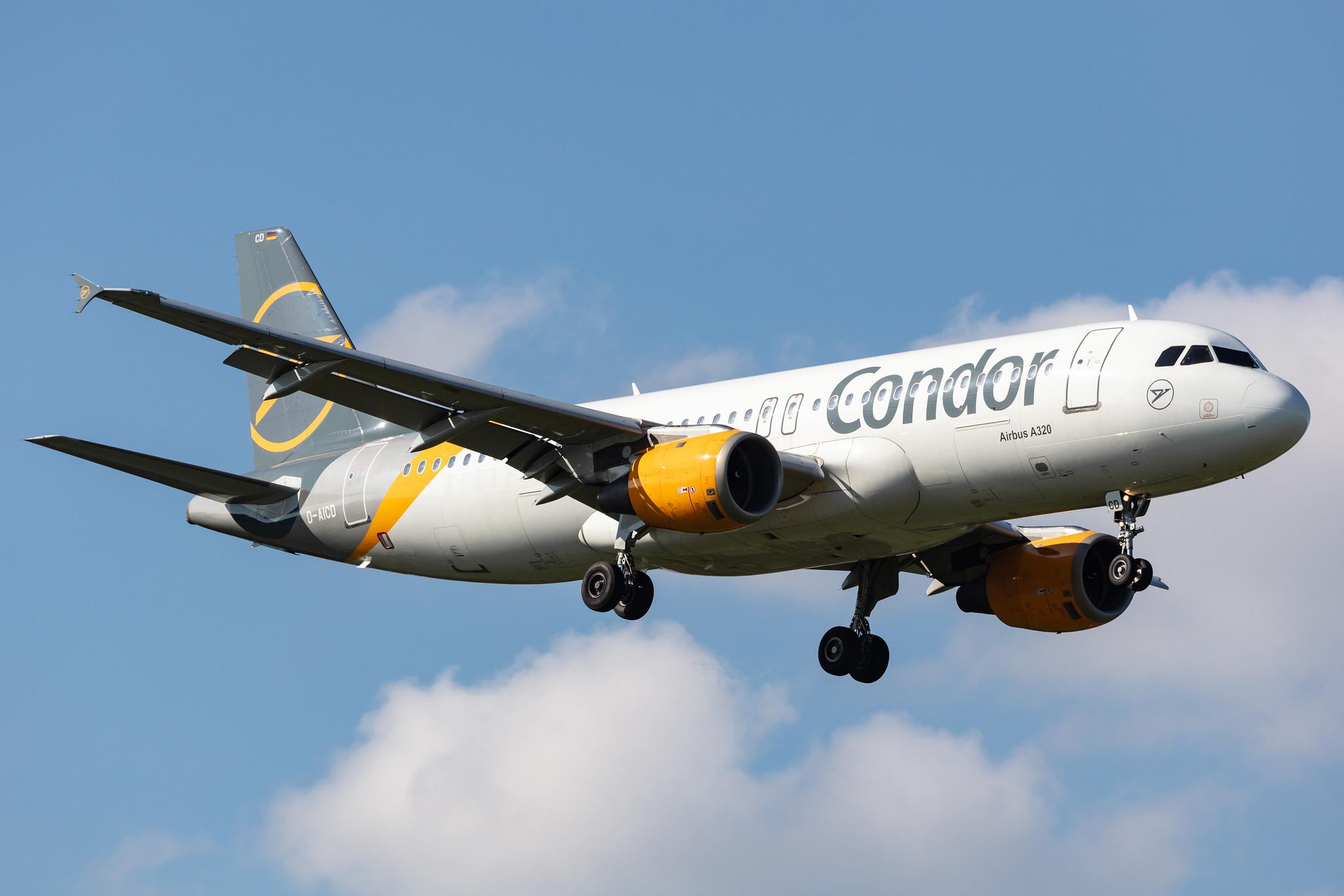 Hamburg Airport: Condor (DE / CFG) |  Airbus A320-212 A320 | D-AICD | MSN 0884
