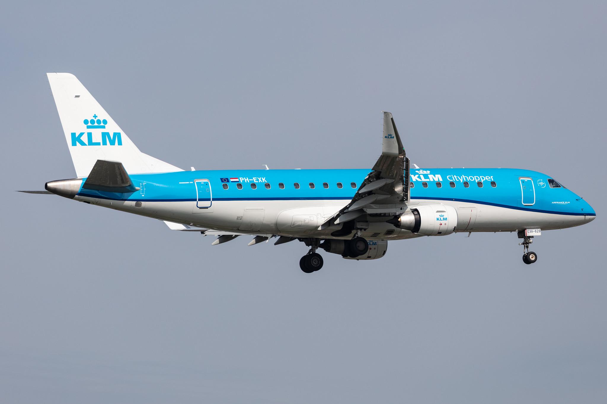 Amsterdam Schiphol: KLM (KL / KLM) | Operator: KLM Cityhopper |  Embraer E175STD E75L | PH-EXK | MSN 17000629
