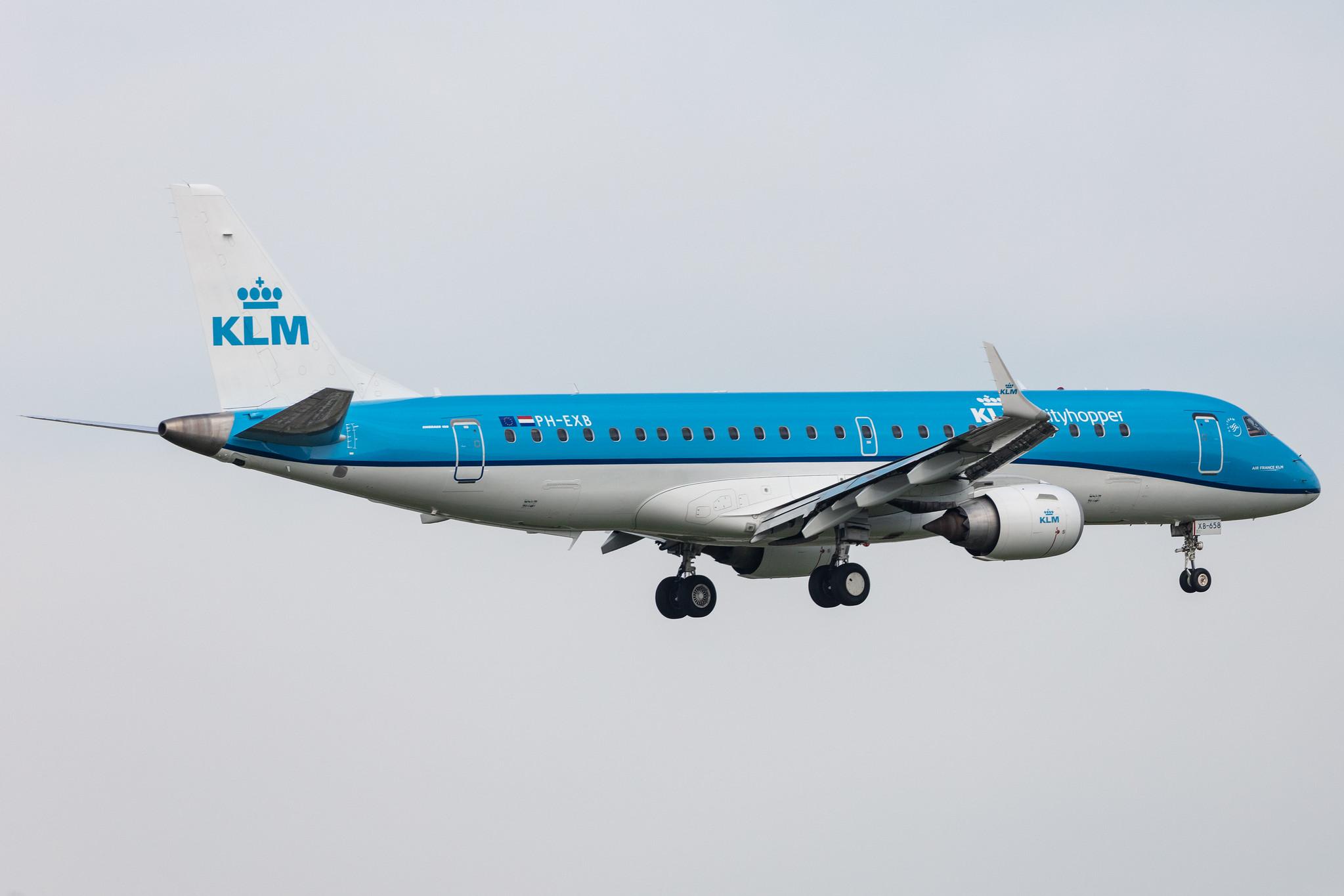 Amsterdam Schiphol: KLM (KL / KLM) | Operator: KLM Cityhopper |  Embraer E190STD E190 | PH-EXB | MSN 19000658