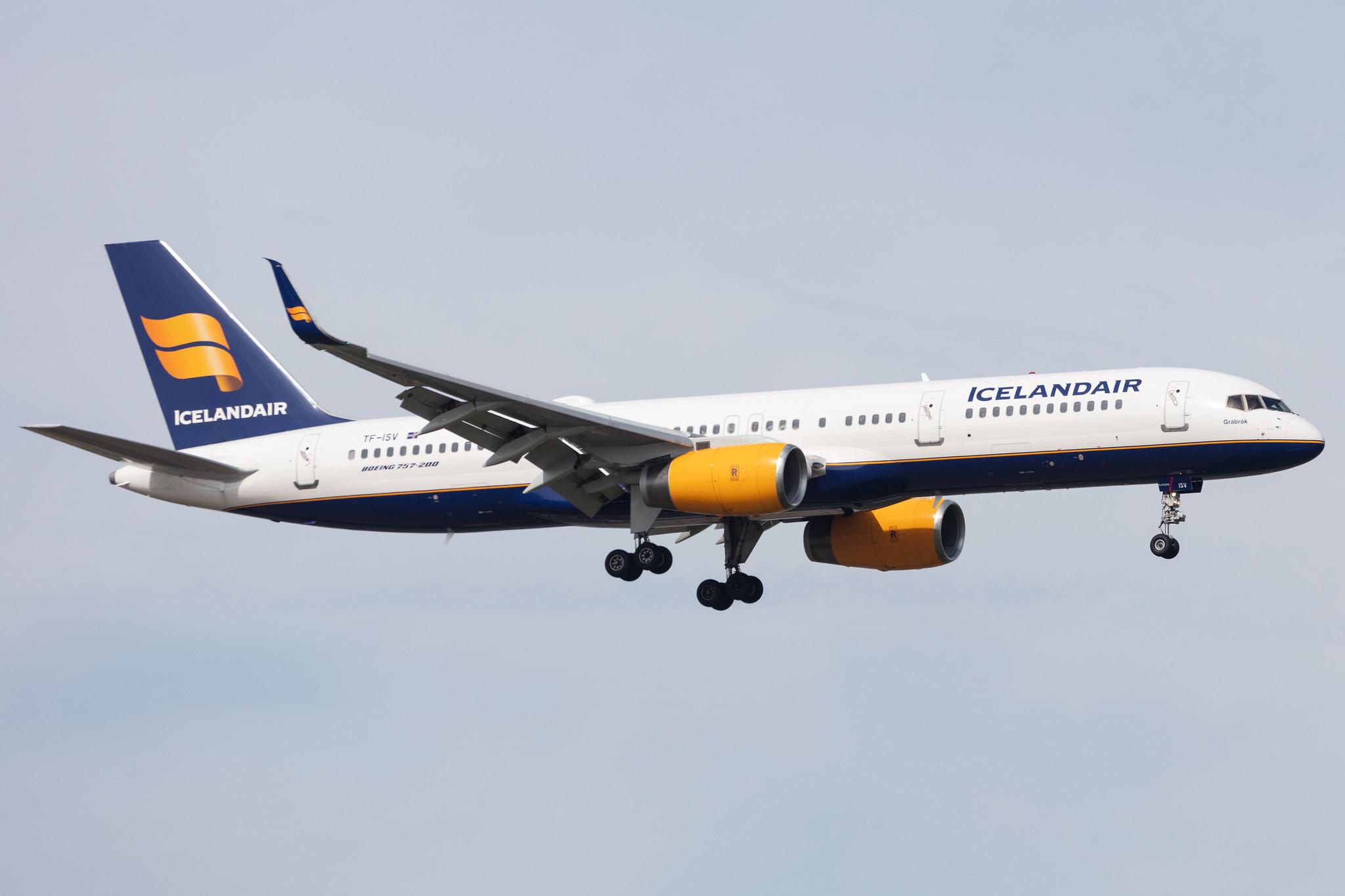 Amsterdam Schiphol: Icelandair (FI / ICE) |  Boeing 757-256 B752 | TF-ISV | MSN 26247