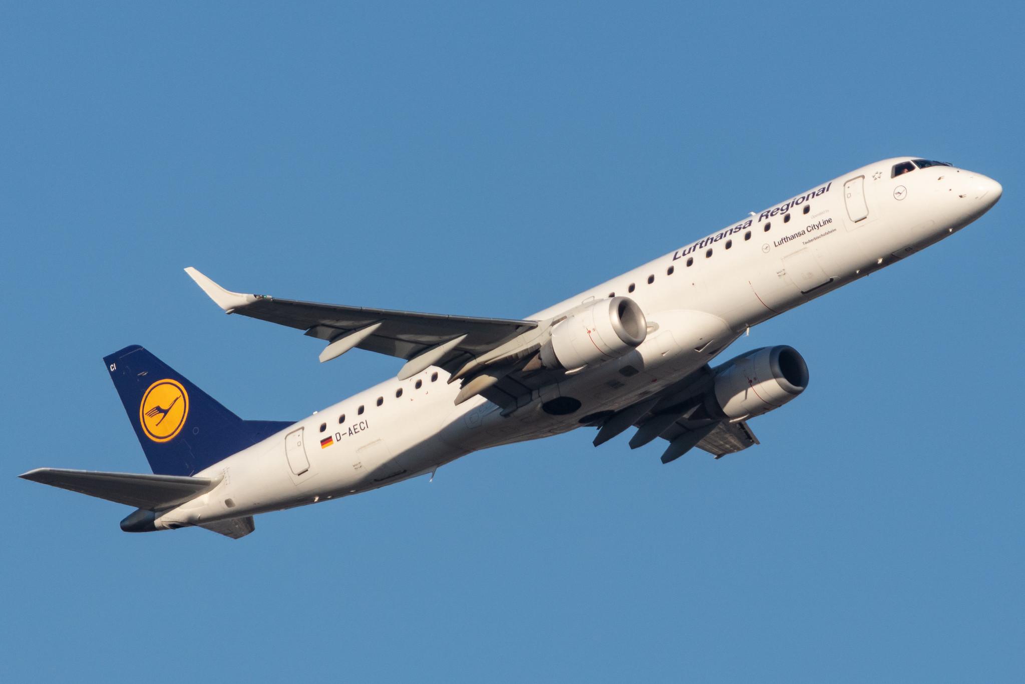 Frankfurt Airport: Lufthansa (LH / DLH) | Operator: Lufthansa CityLine |  Embraer E190LR E190 | D-AECI | MSN 19000381