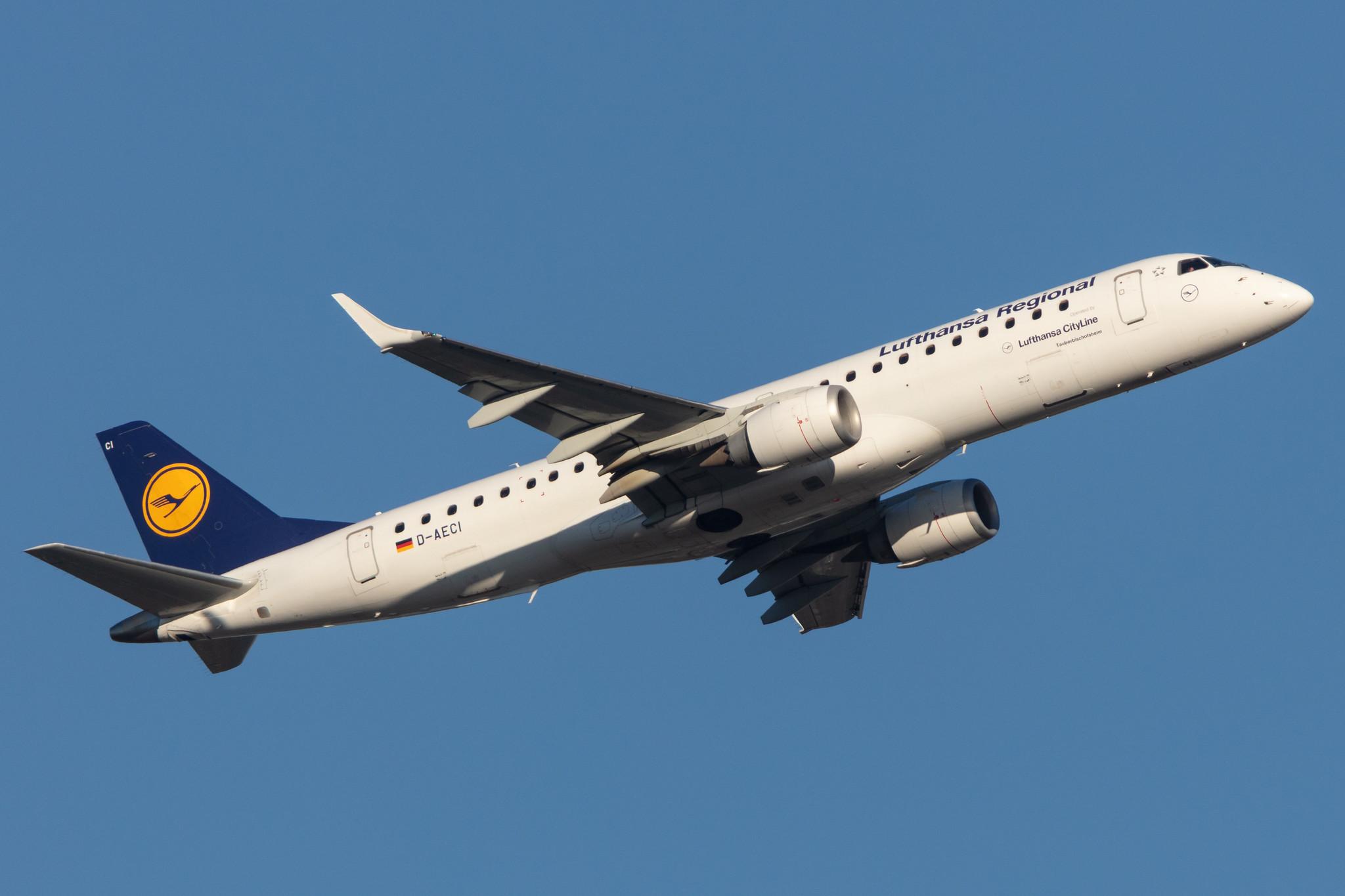 Frankfurt Airport: Lufthansa (LH / DLH) | Operator: Lufthansa CityLine |  Embraer E190LR E190 | D-AECI | MSN 19000381
