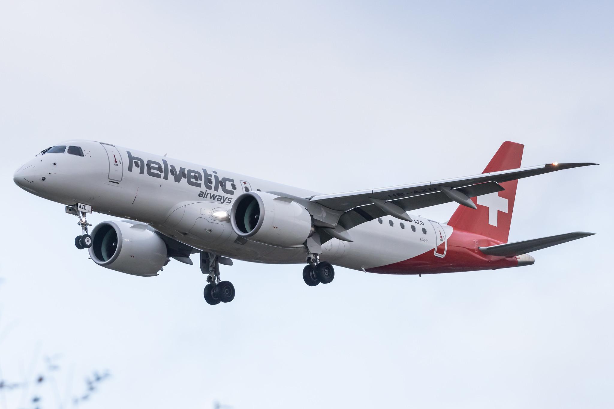Hamburg Airport: Helvetic Airways (2L / OAW) |  Embraer E190-E2 E290 | HB-AZD | MSN 19020031