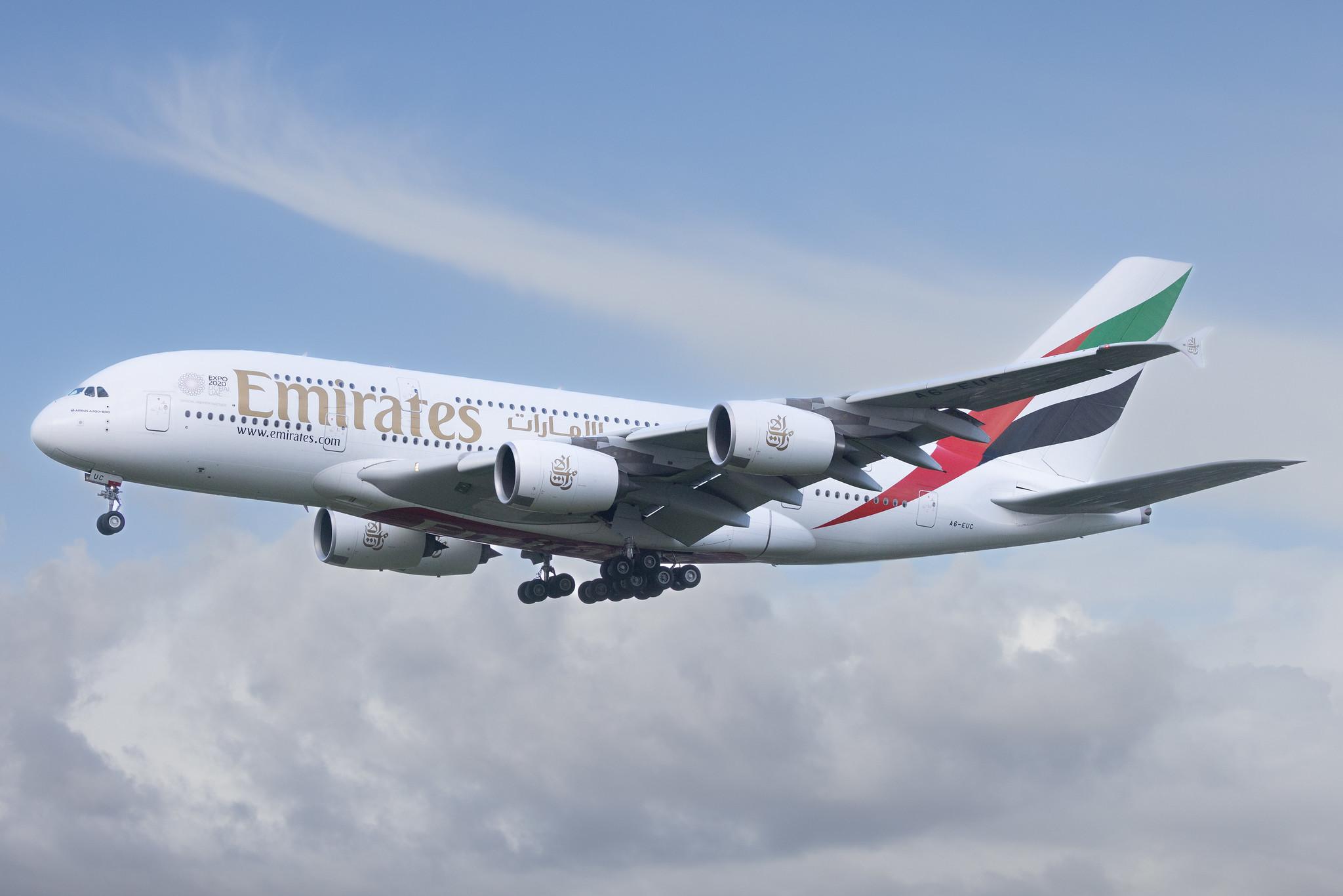 Hamburg Airport: Emirates (EK / UAE) |  Airbus A380-861 A388 | A6-EUC | MSN 214