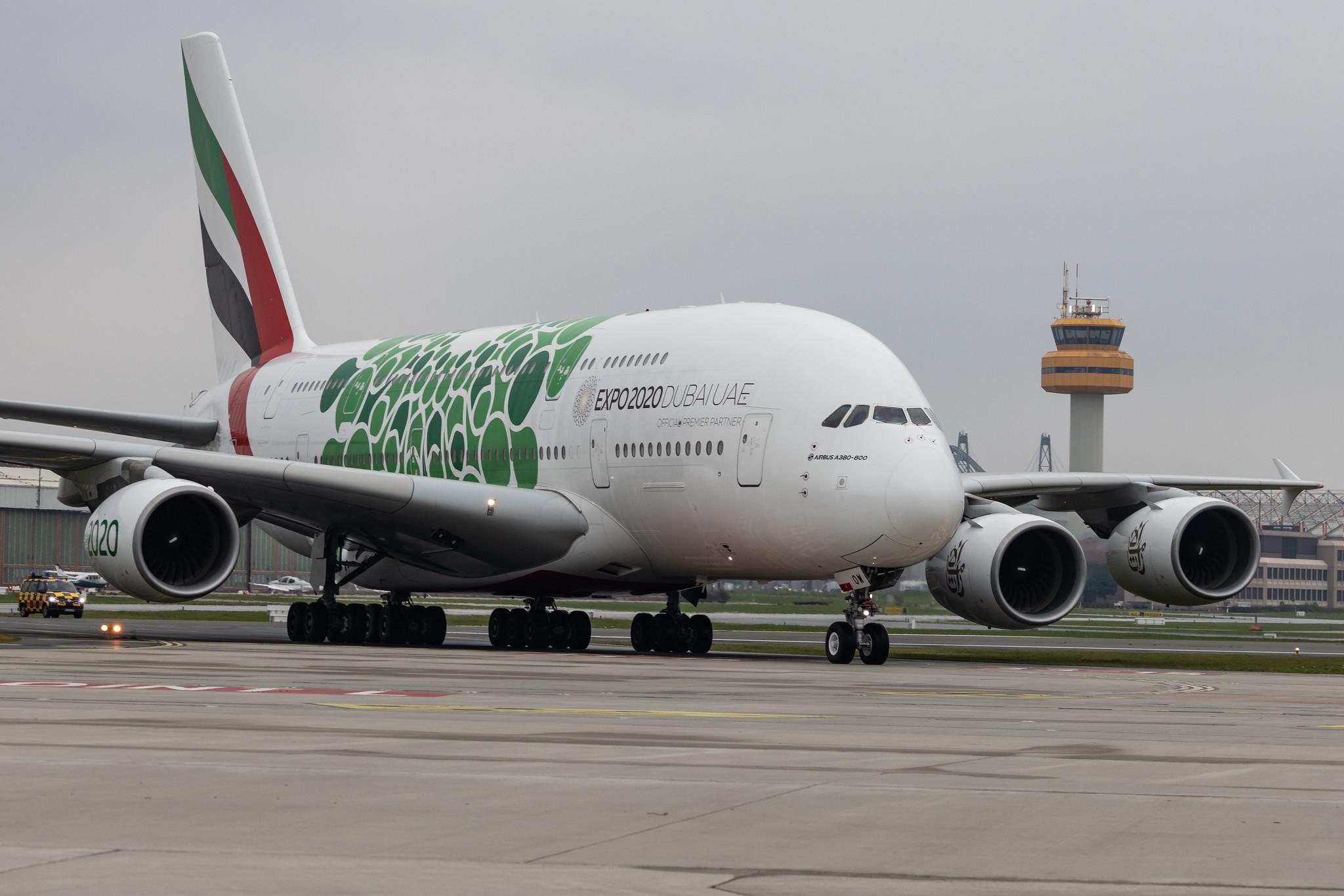 Hamburg Airport: Emirates (EK / UAE) |  Livery: Expo 2020 - Sustainability Livery |  Airbus A380-861 A388 | A6-EOW | MSN 207