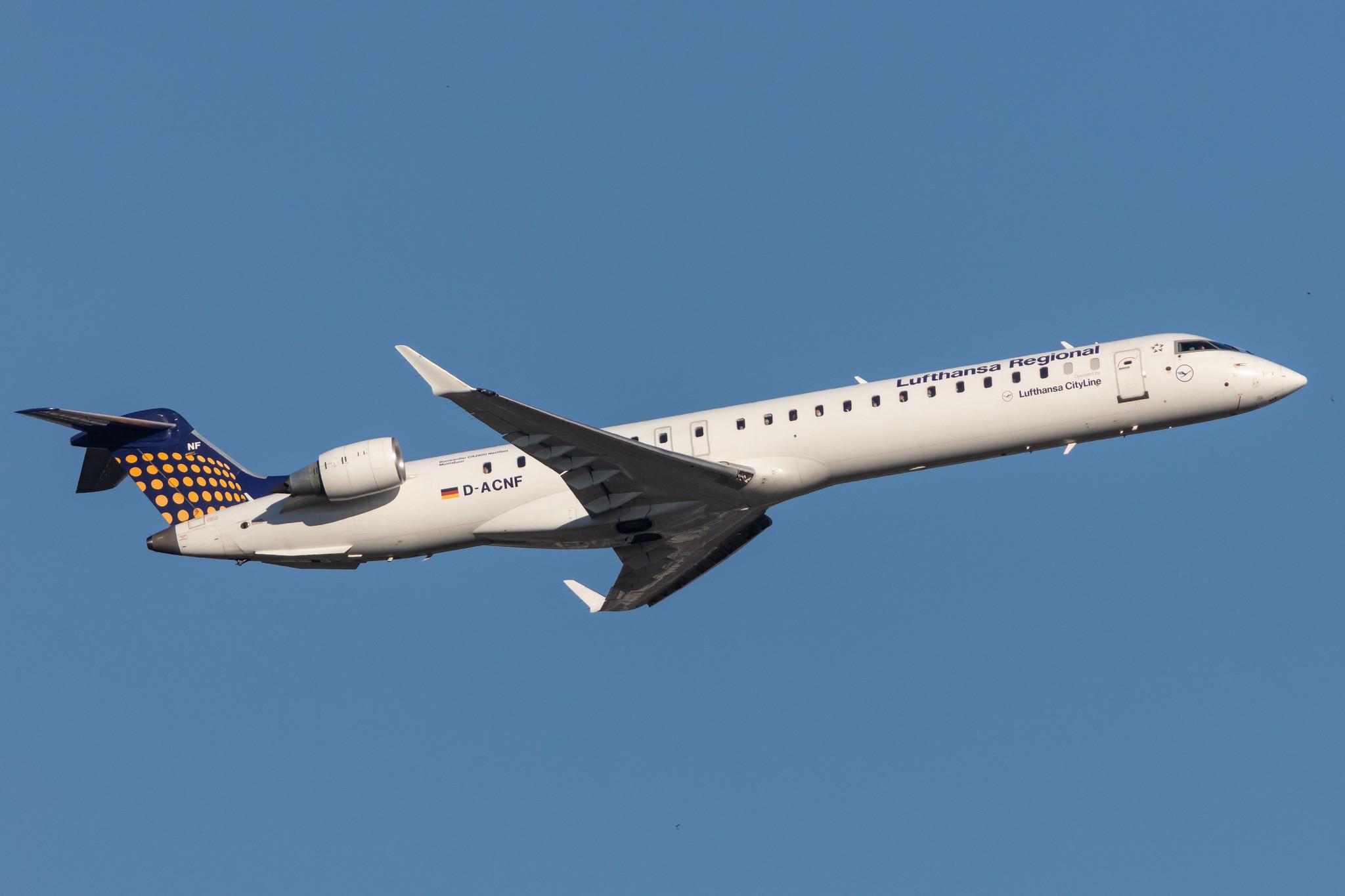 Frankfurt Airport: Lufthansa (LH / DLH) | Operator: Lufthansa CityLine |  Mitsubishi CRJ-900LR CRJ9 | D-ACNF | MSN 15243