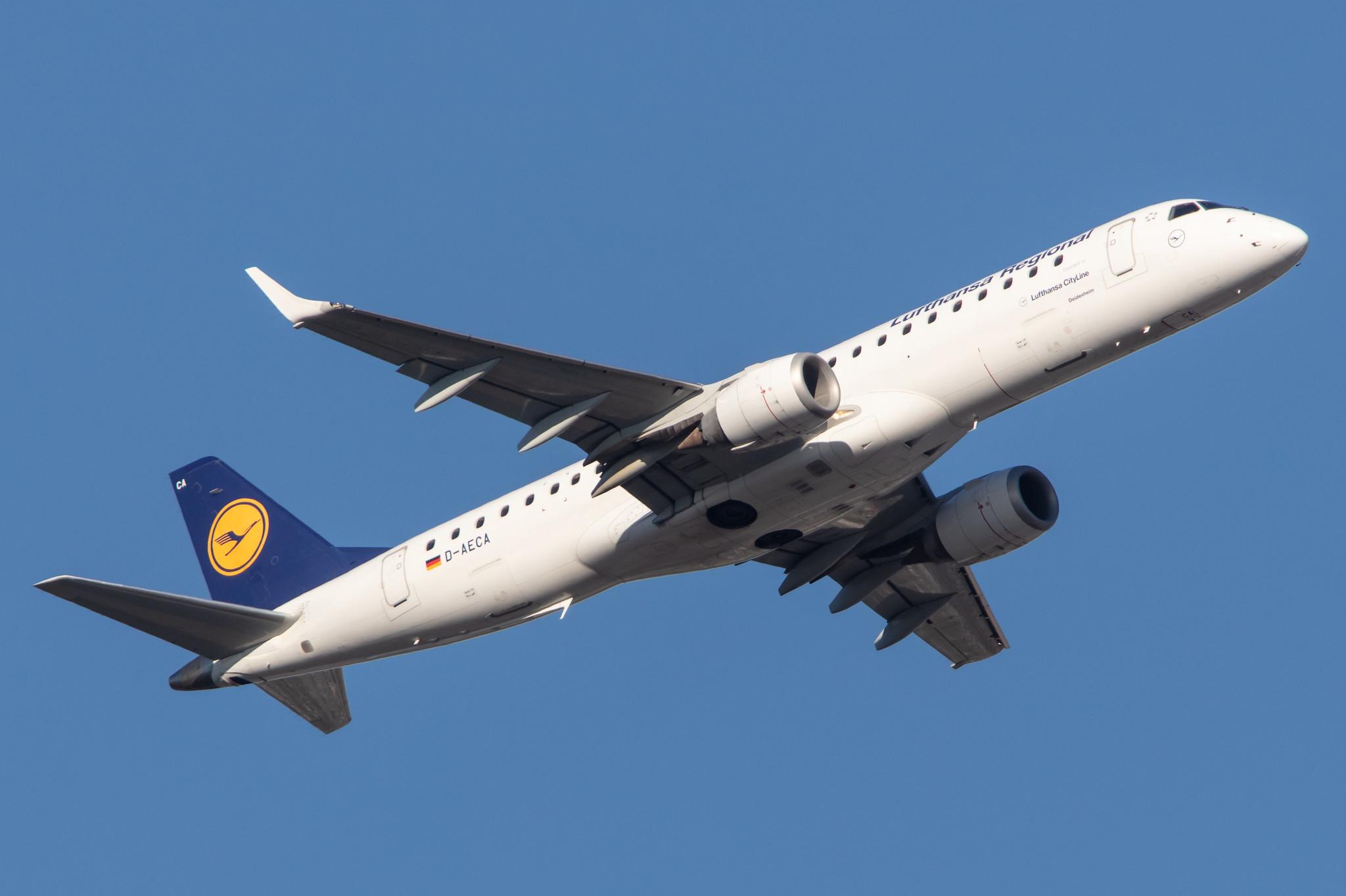 Frankfurt Airport: Lufthansa (LH / DLH) | Operator: Lufthansa CityLine |  Embraer E190LR E190 | D-AECA | MSN 19000327