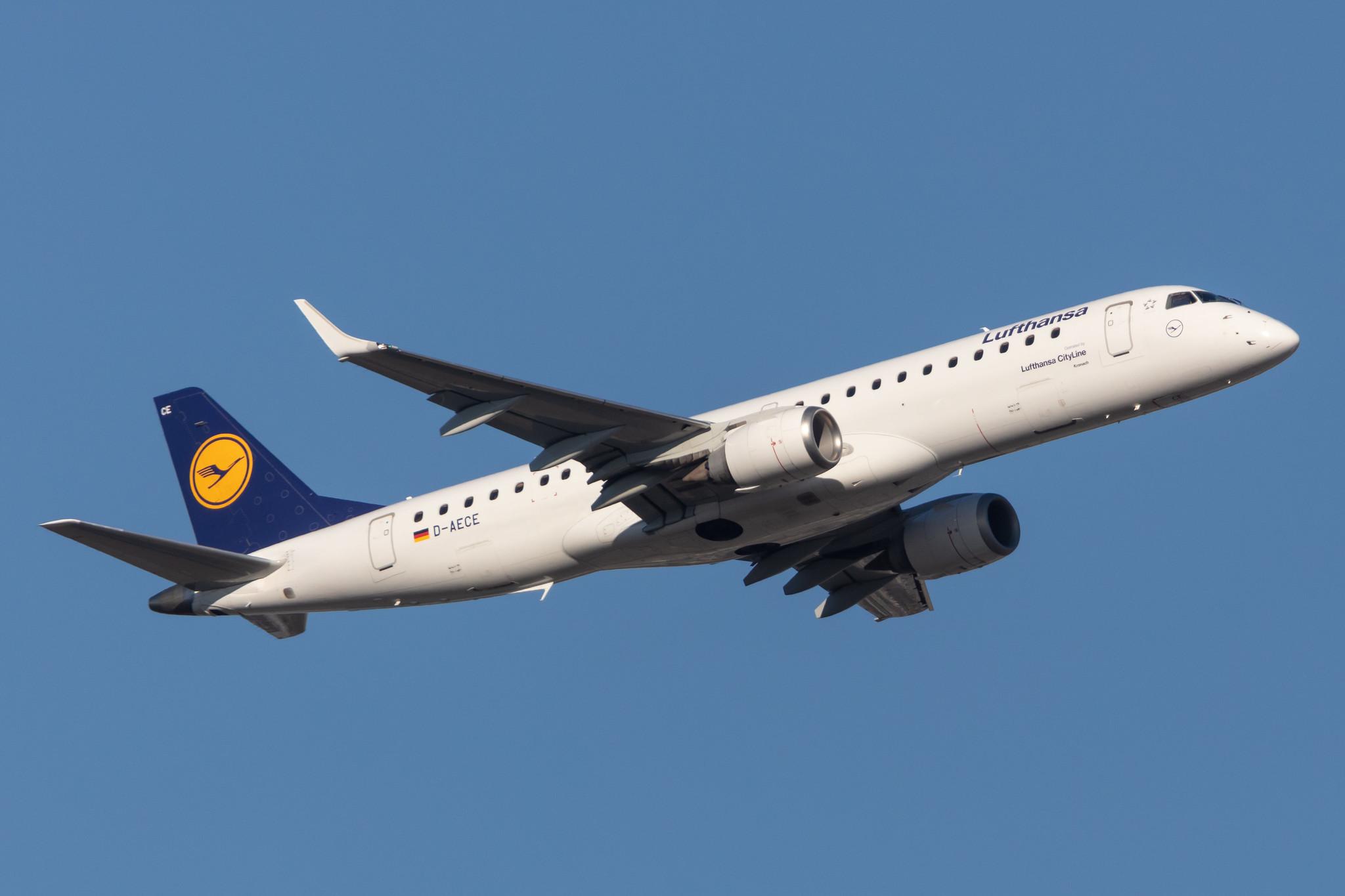 Frankfurt Airport: Lufthansa (LH / DLH) | Operator: Lufthansa CityLine |  Embraer E190LR E190 | D-AECE | MSN 19000341