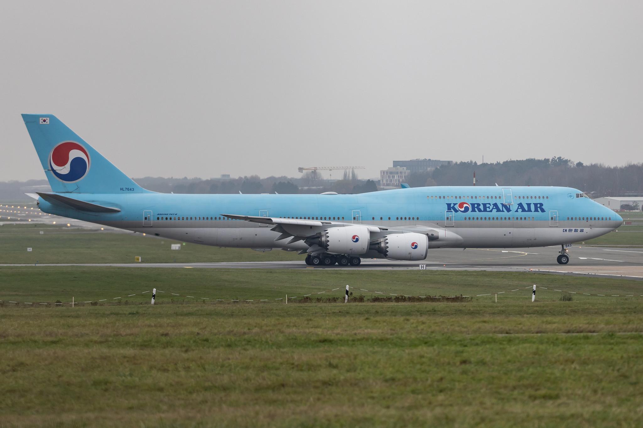 Hamburg Airport: Korean Air (KE / KAL) |  Boeing 747-8B5 B748 | HL7643 | MSN 60410