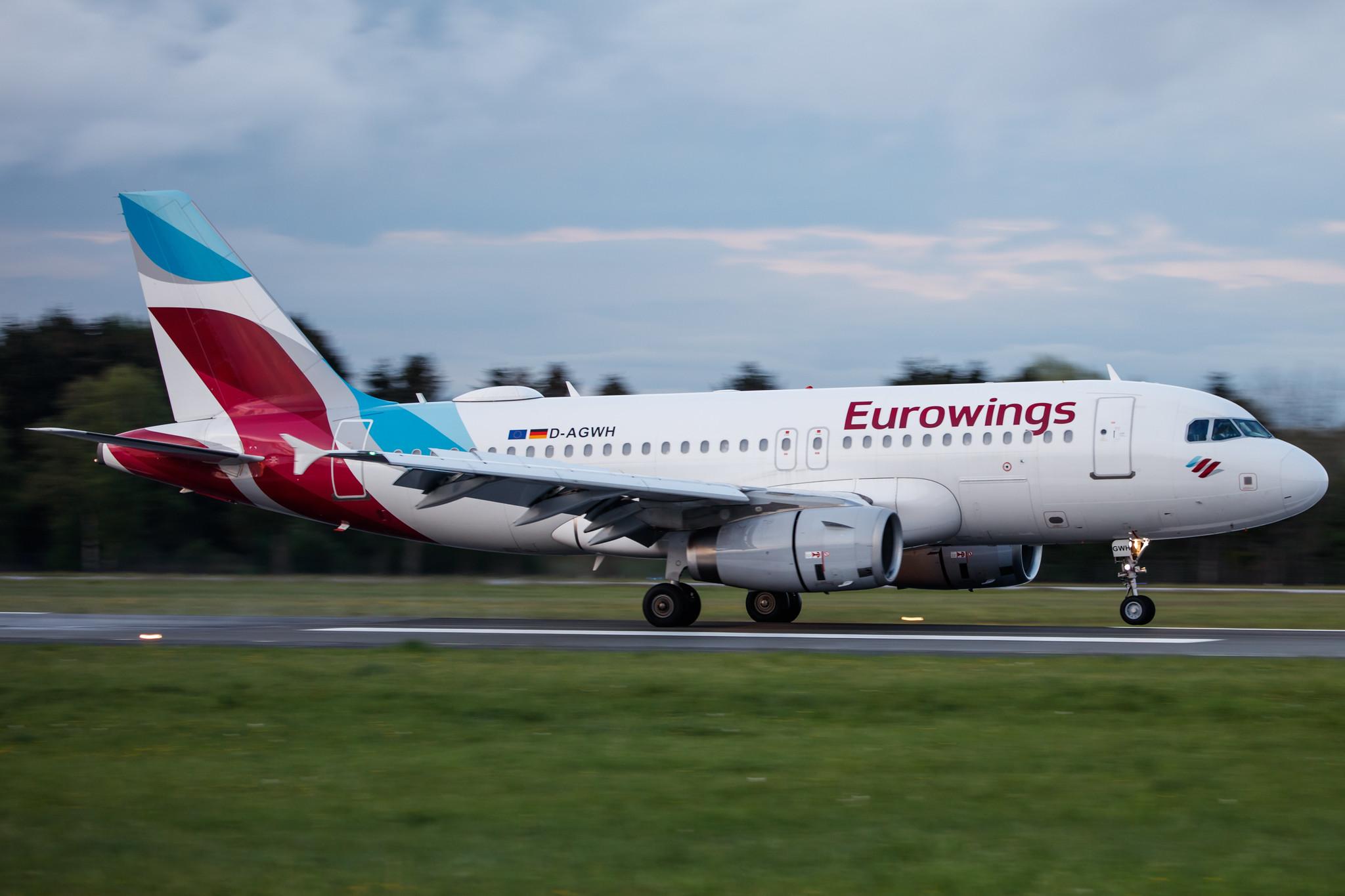 Hamburg Airport: Eurowings (EW / EWG) |  Airbus A319-132 A319 | D-AGWH | MSN 3352