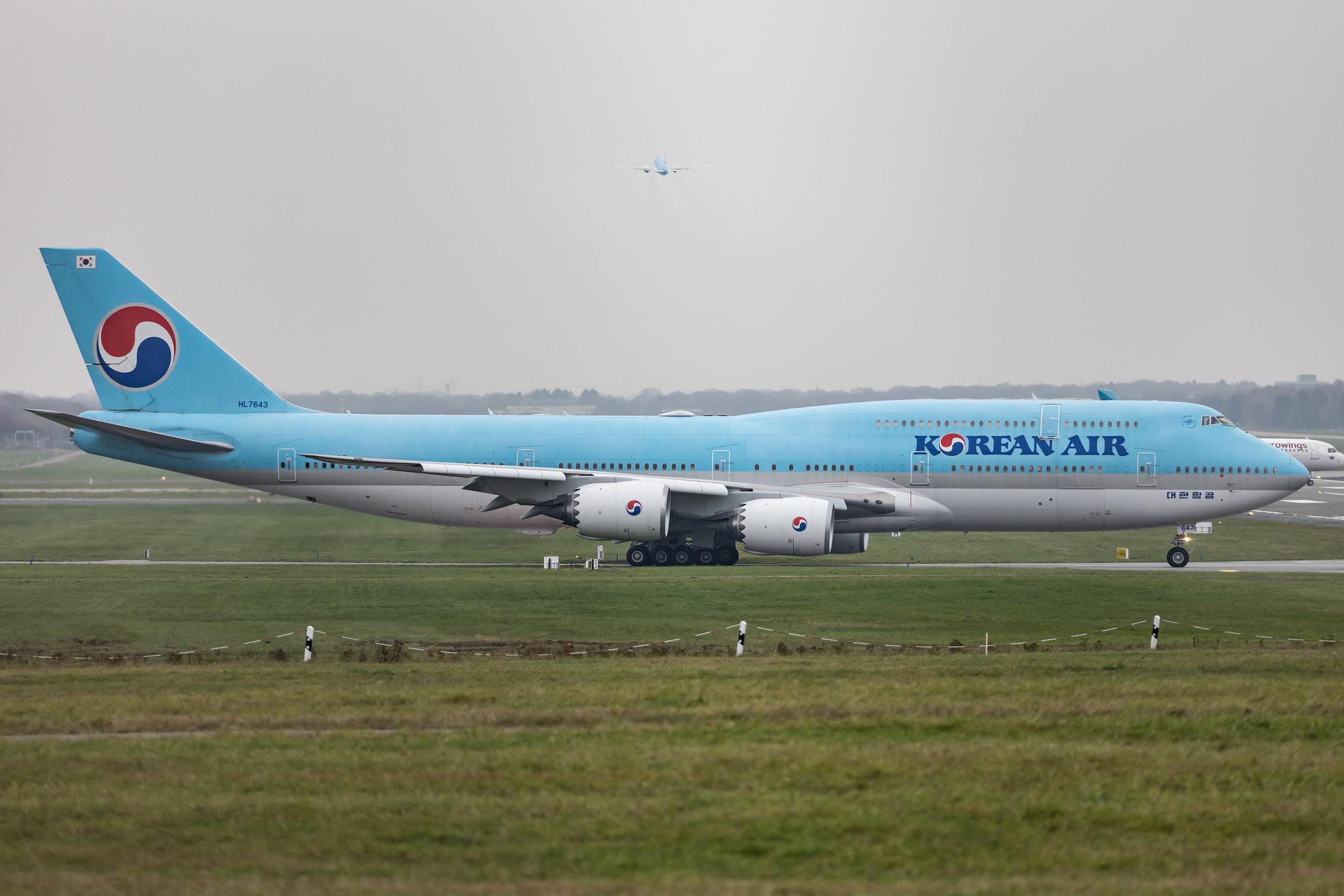 Hamburg Airport: Korean Air (KE / KAL) |  Boeing 747-8B5 B748 | HL7643 | MSN 60410