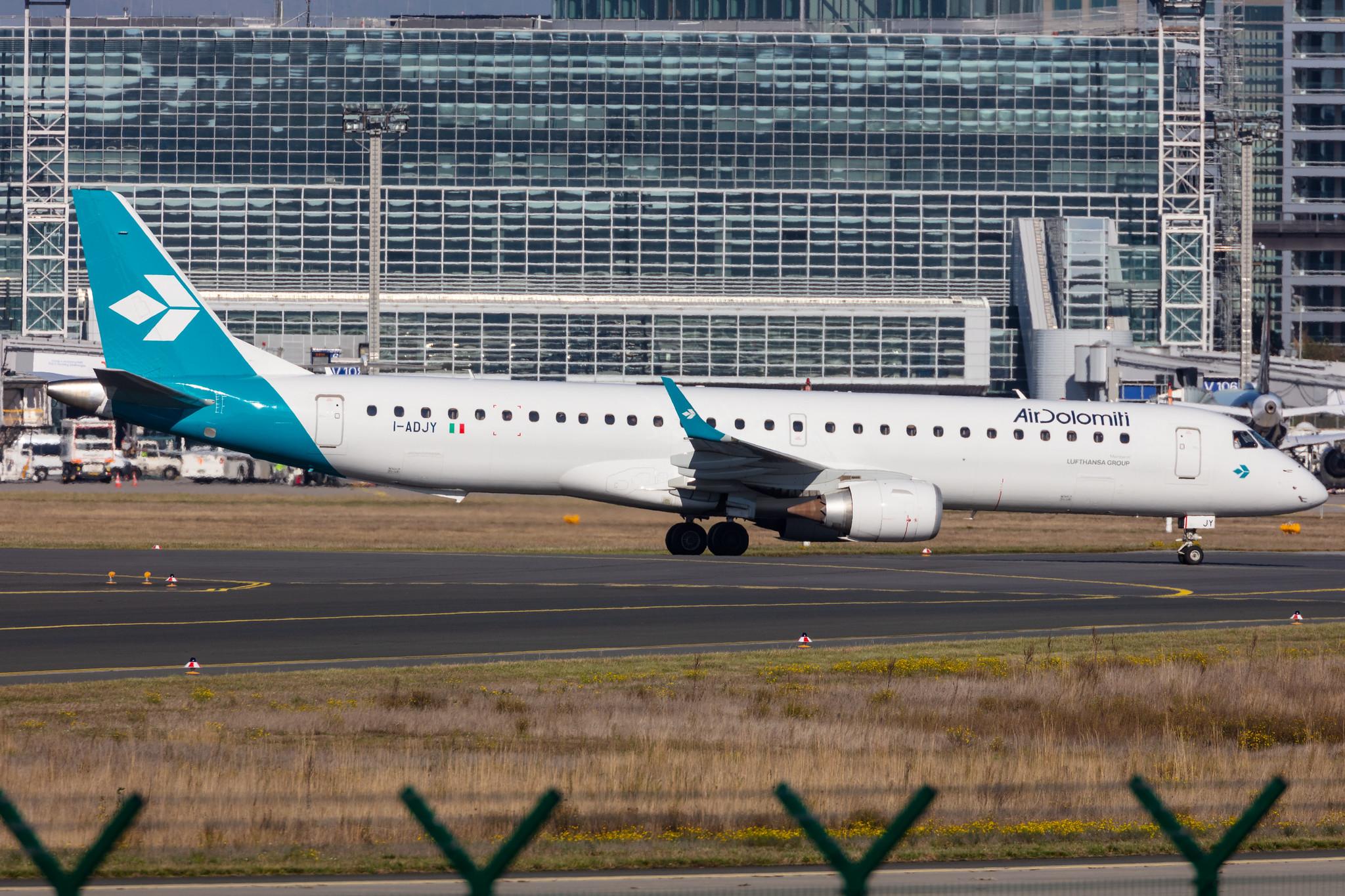 Frankfurt Airport: Air Dolomiti (EN / DLA) |  Embraer E195LR E195 | I-ADJY | MSN 19000300