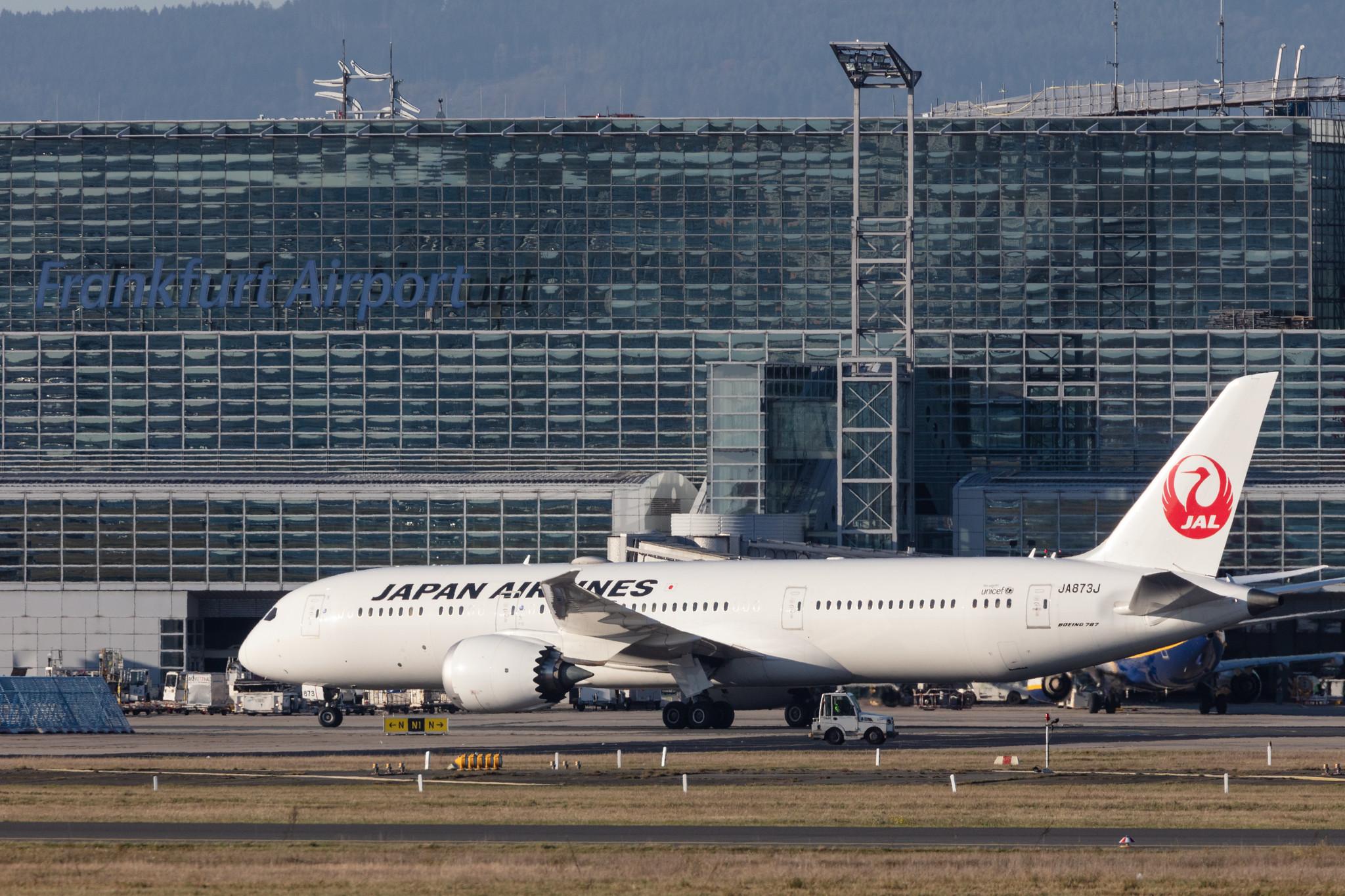 Frankfurt Airport: Japan Airlines (JL / JAL) |  Boeing 787-9 Dreamliner B789 | JA873J | MSN 34852