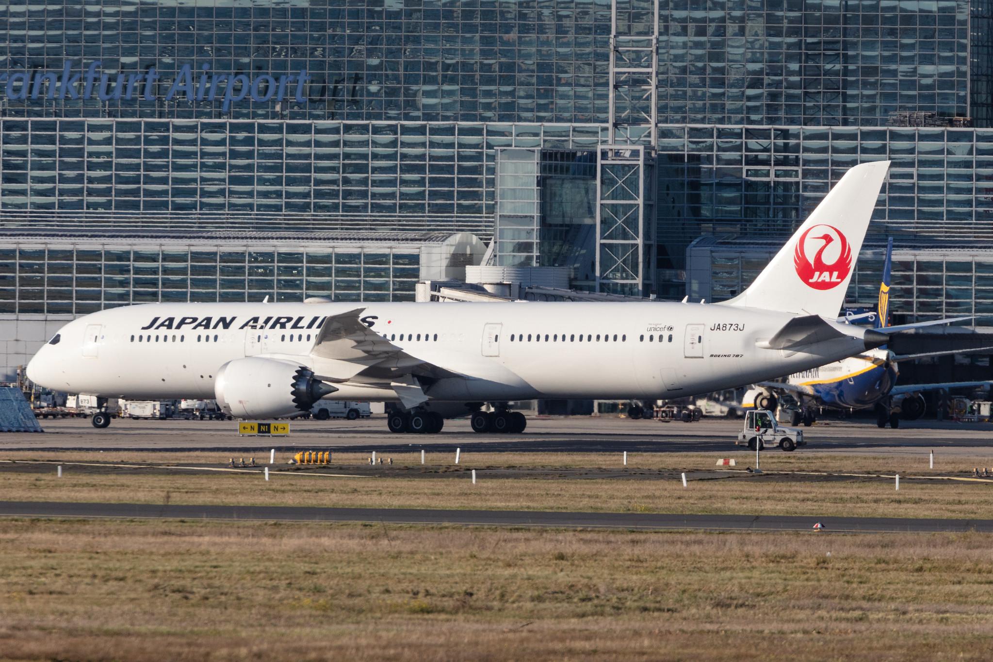 Frankfurt Airport: Japan Airlines (JL / JAL) |  Boeing 787-9 Dreamliner B789 | JA873J | MSN 34852