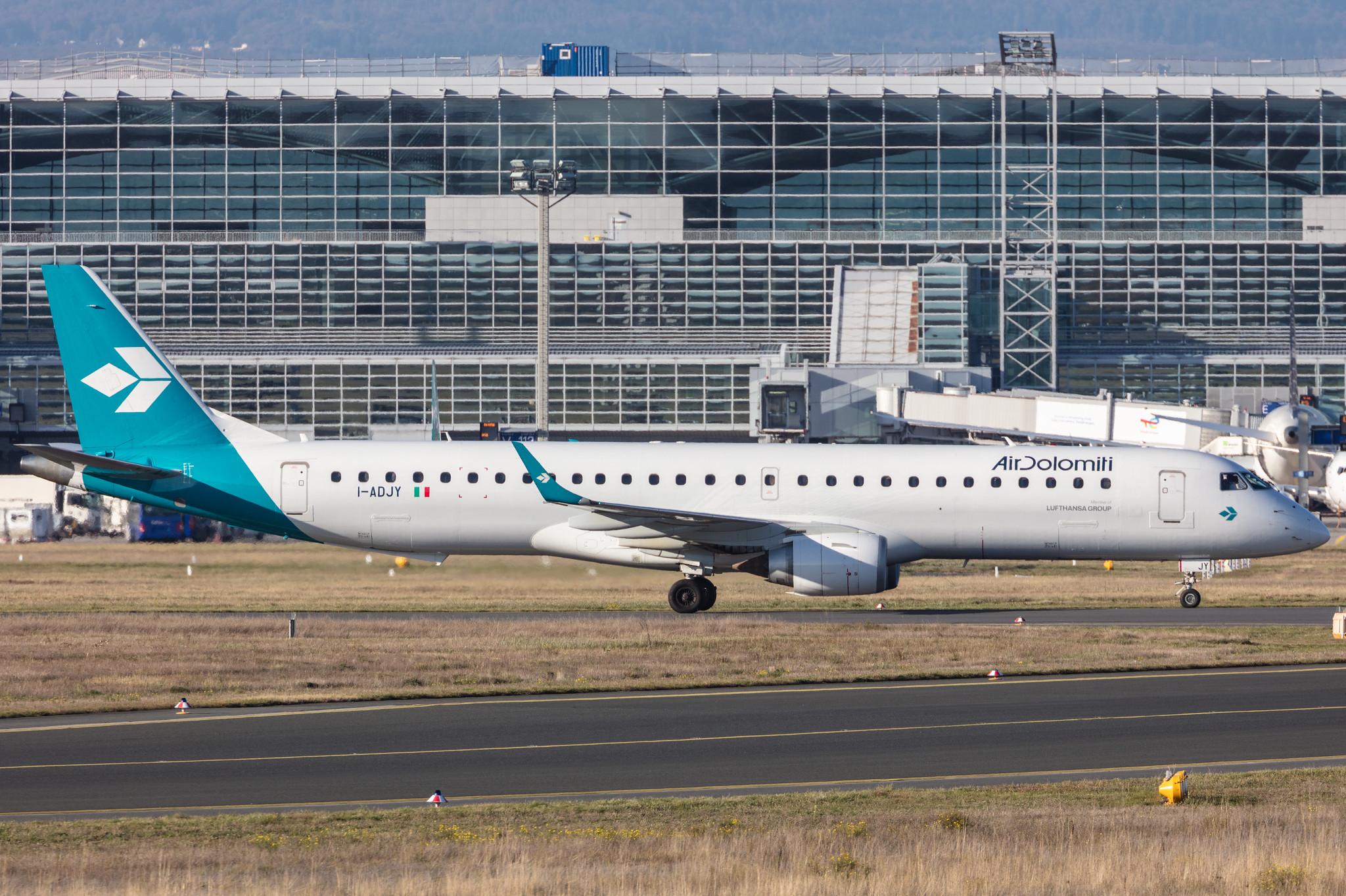 Frankfurt Airport: Air Dolomiti (EN / DLA) |  Embraer E195LR E195 | I-ADJY | MSN 19000300