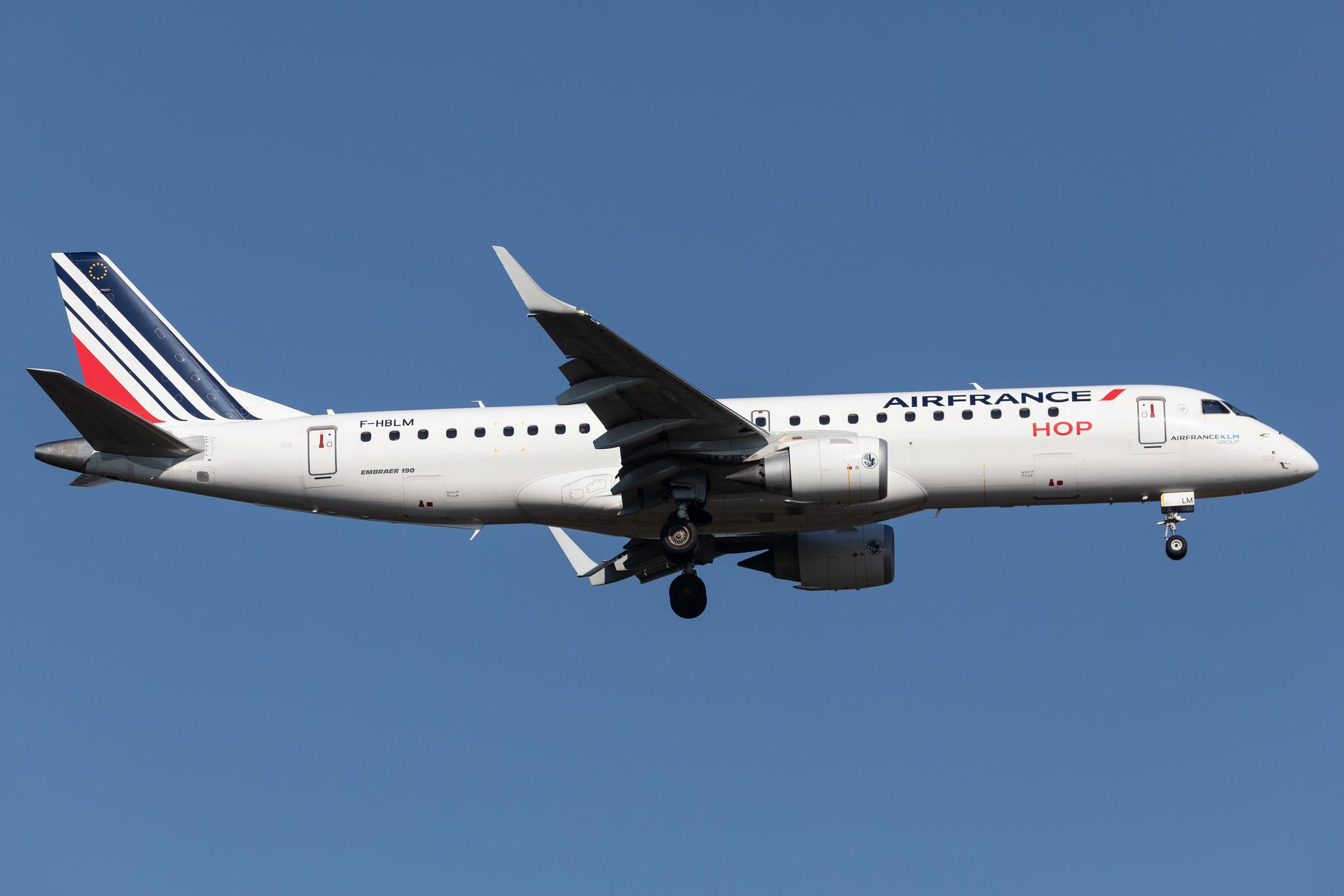 Frankfurt Airport: Air France (AF / AFR) | Operator: Air France Hop |  Embraer E190STD E190 | F-HBLM | MSN 19000768
