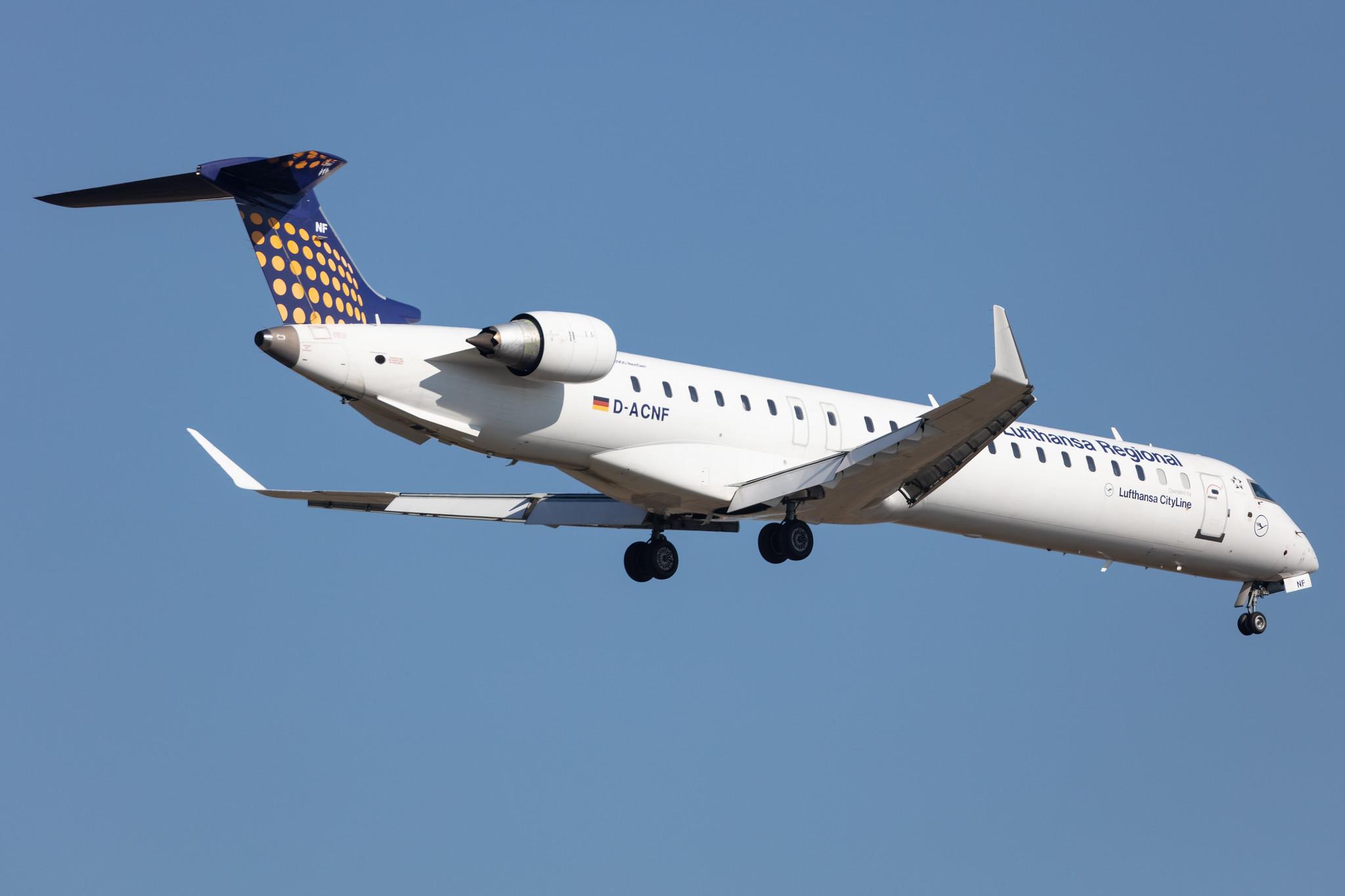 Frankfurt Airport: Lufthansa (LH / DLH) | Operator: Lufthansa CityLine |  Mitsubishi CRJ-900LR CRJ9 | D-ACNF | MSN 15243