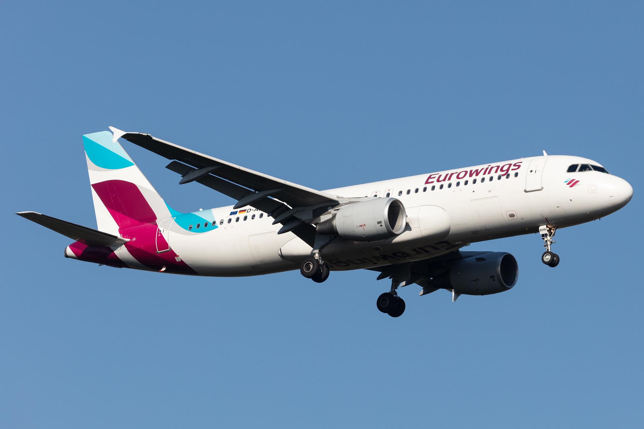 Frankfurt Airport: Eurowings (EW / EWG) | Operator: Eurowings Europe |  Airbus A320-214 A320 | D-ABHN | MSN 4368