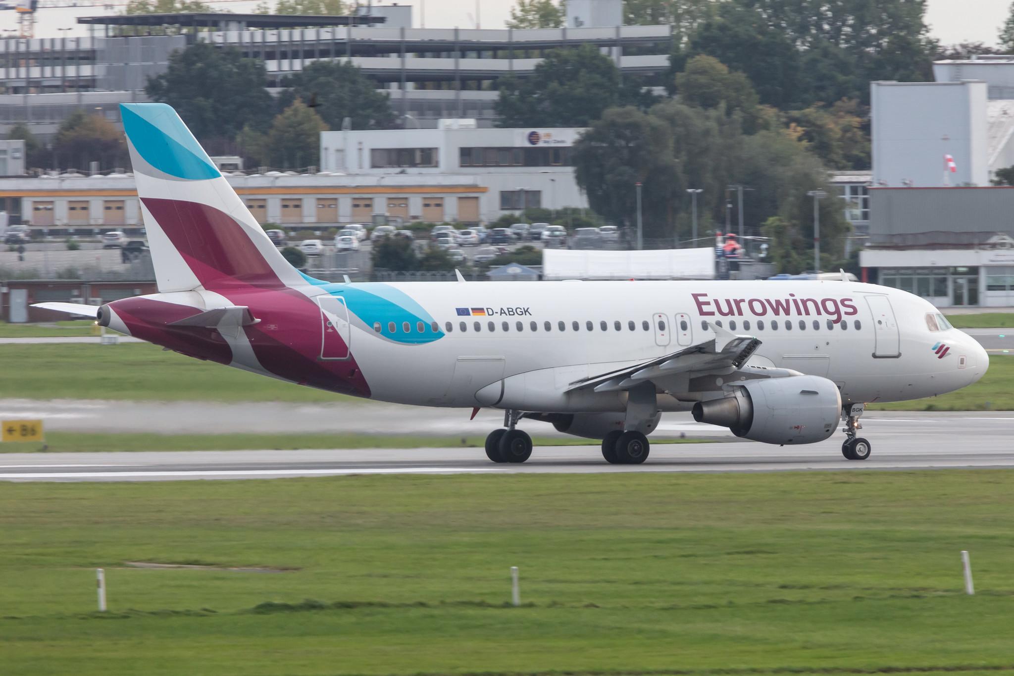 Hamburg Airport: Eurowings (EW / EWG) |  Airbus A319-112 A319 | D-ABGK | MSN 3447