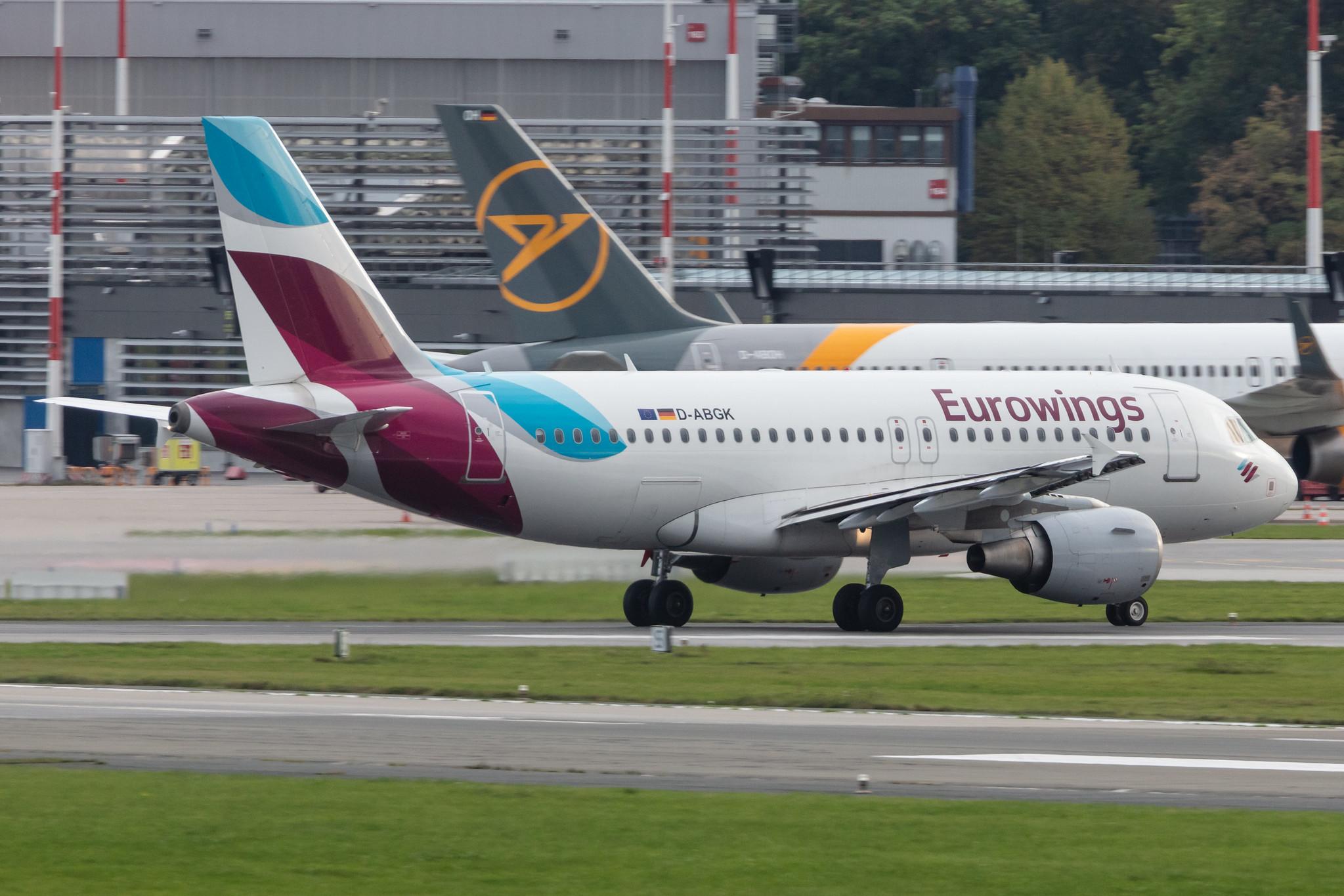 Hamburg Airport: Eurowings (EW / EWG) |  Airbus A319-112 A319 | D-ABGK | MSN 3447