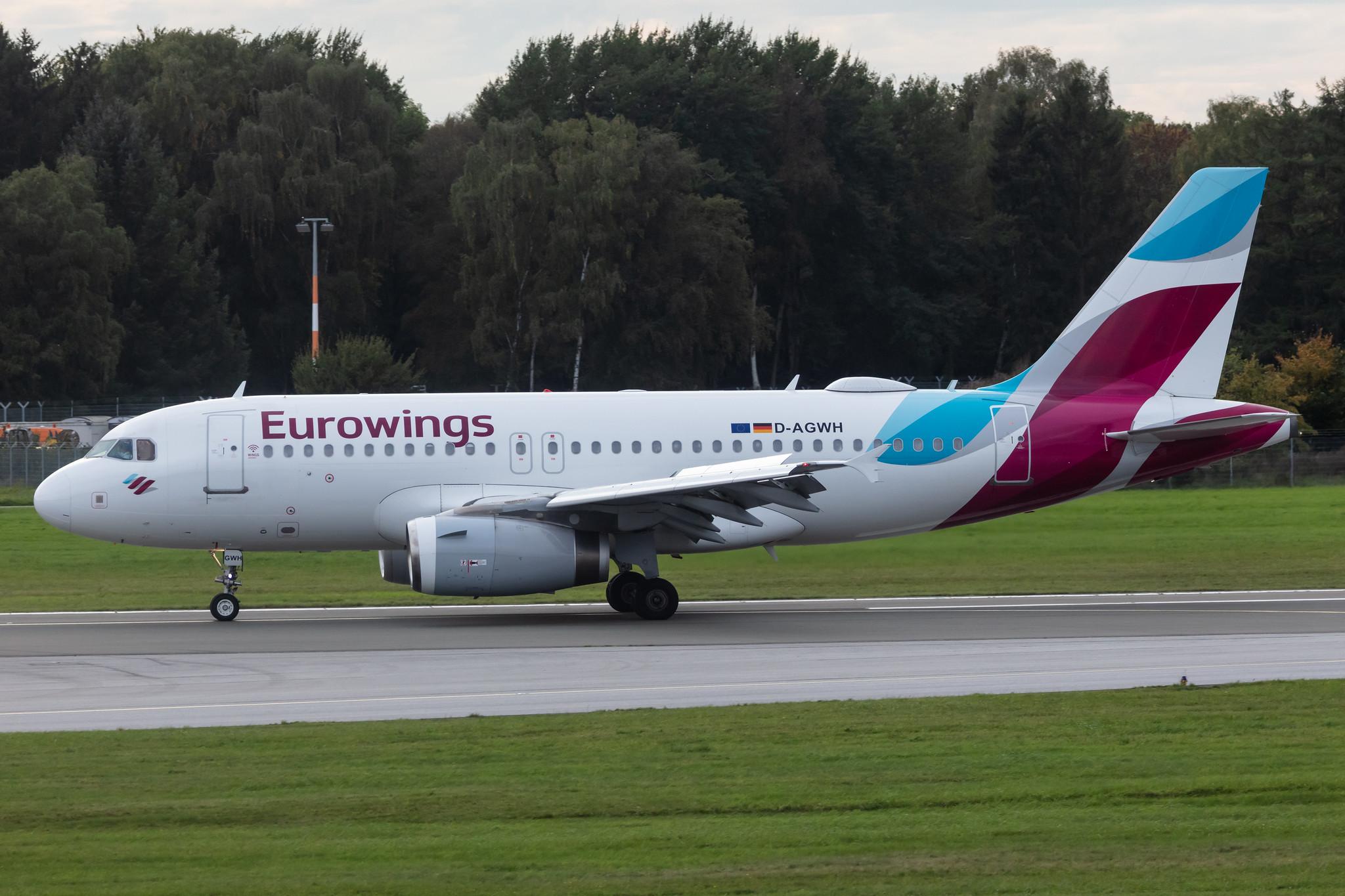 Hamburg Airport: Eurowings (EW / EWG) |  Airbus A319-132 A319 | D-AGWH | MSN 3352