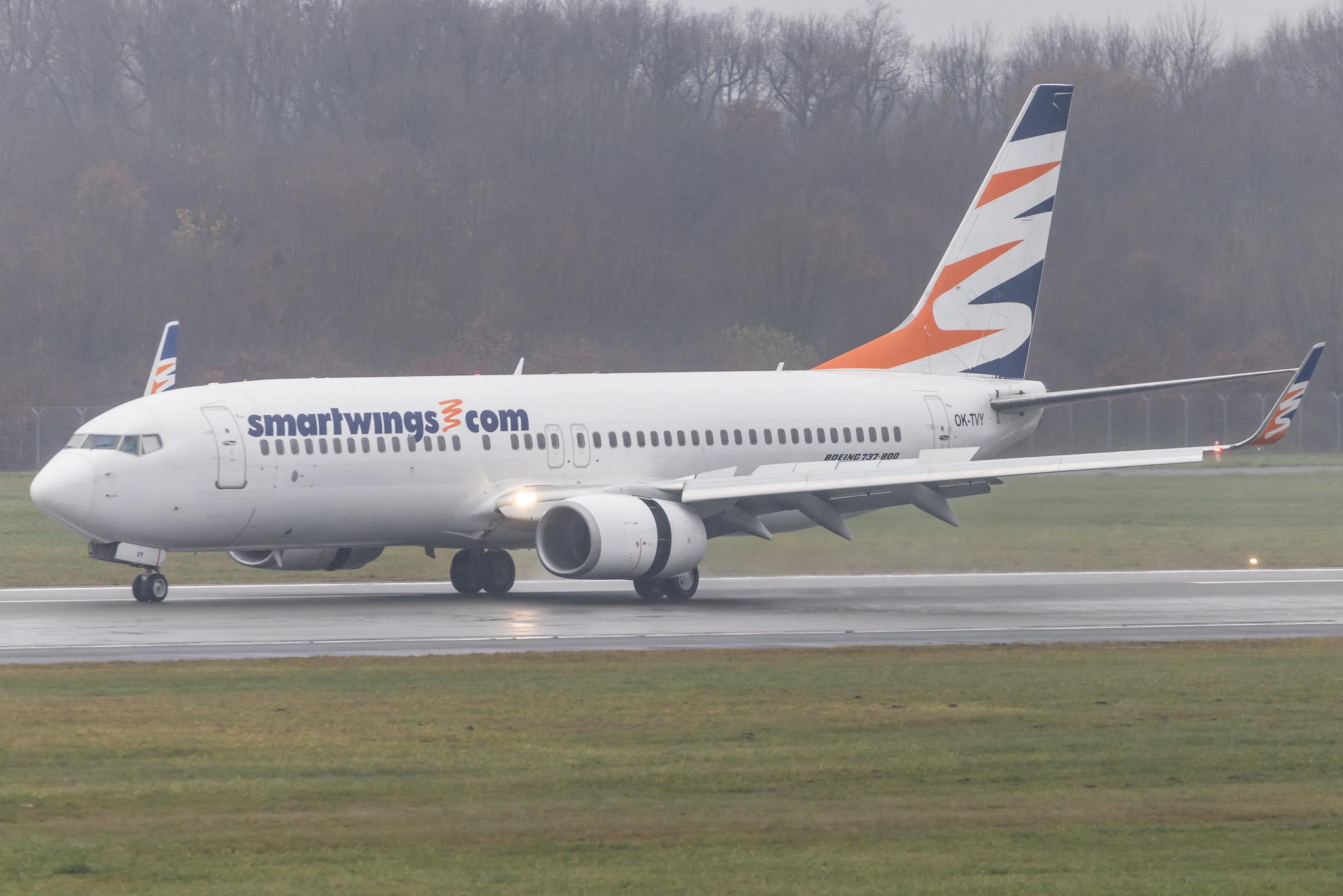 Hamburg Airport: Smartwings (QS / TVS) |  Boeing 737-8Q8 B738 | OK-TVY | MSN 30724