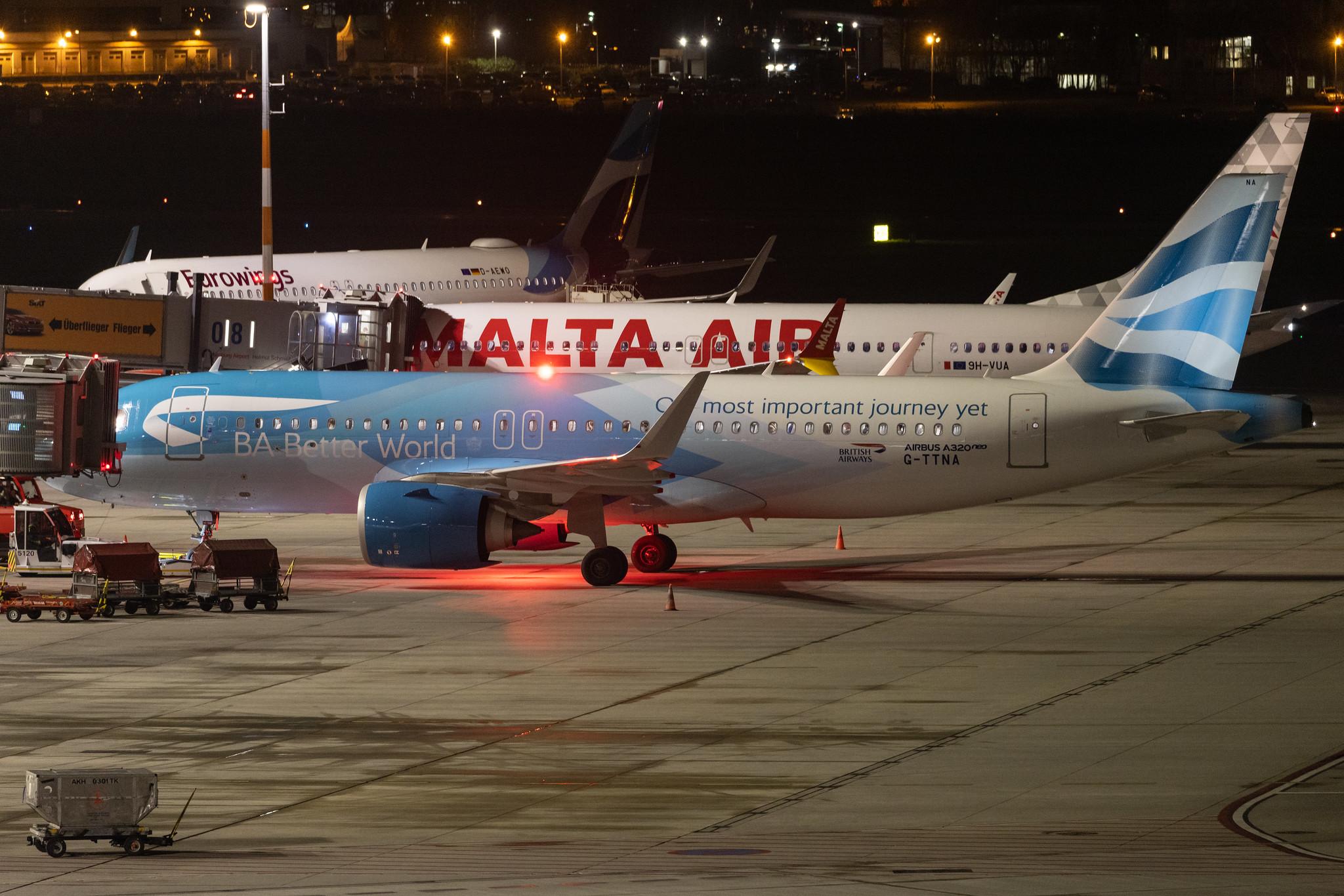 Hamburg Airport: British Airways (BA / BAW) |  Livery: BA Better World Livery |  Airbus A320-251N A20N | G-TTNA | MSN 8108