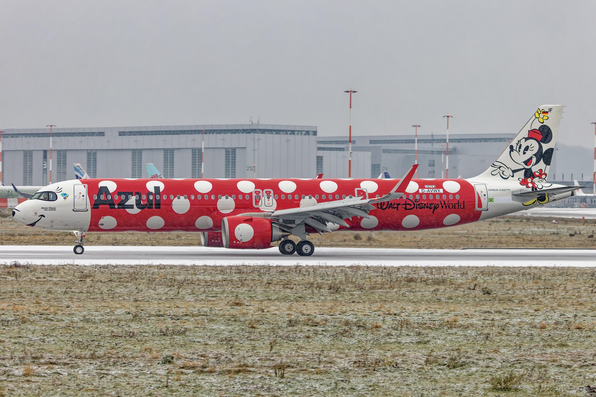 Hamburg Finkenwerder: Azul Linhas Aéreas Brasileiras  (AD / AZU) | Livery: Minnie Mouse - Walt Disney World | Airbus A321-251NX A21N | D-AVWX (PR-YJF) | MSN 10793