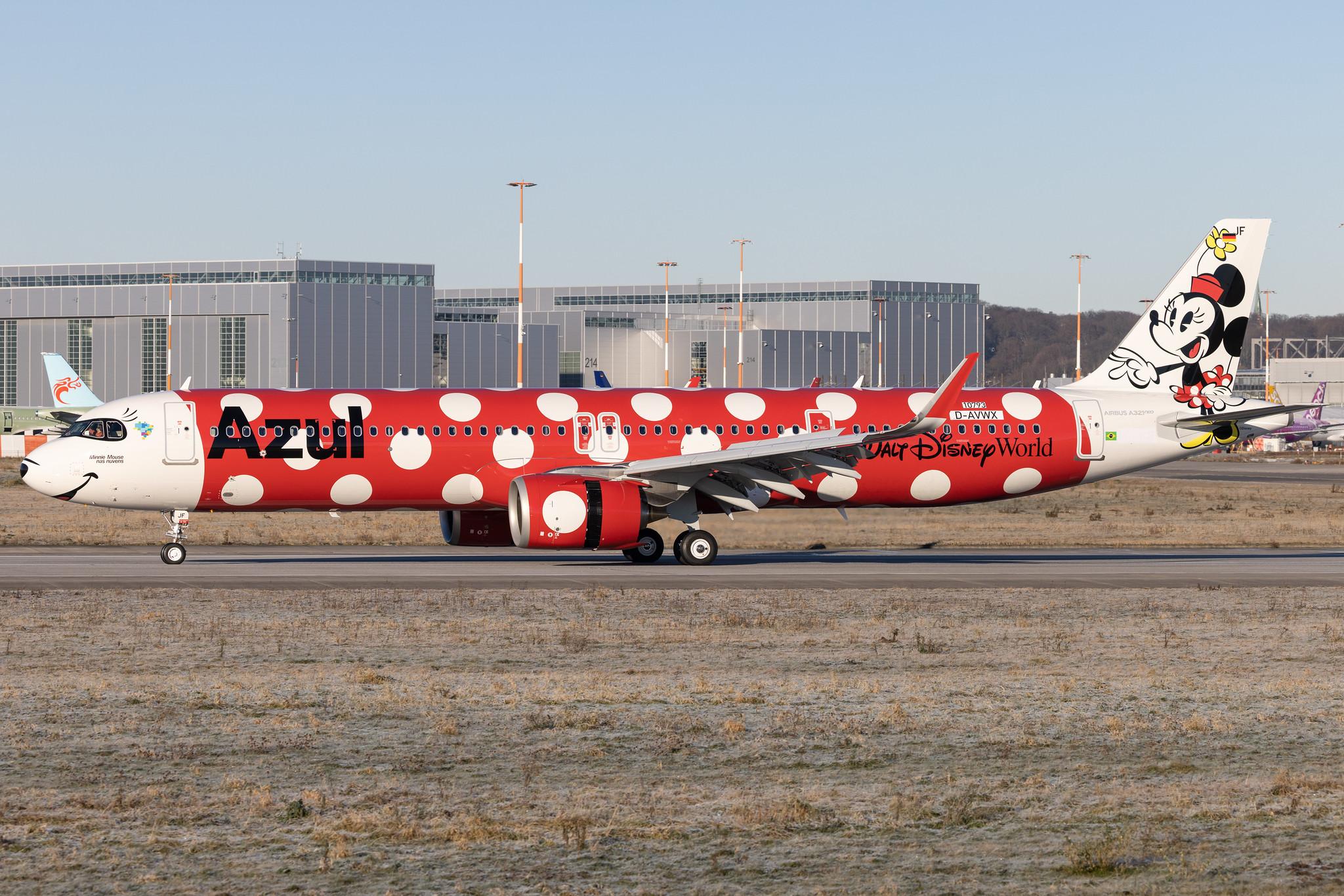 Hamburg Finkenwerder: Azul Linhas Aéreas Brasileiras  (AD / AZU) | Livery: Minnie Mouse - Walt Disney World | Airbus A321-251NX A21N | D-AVWX (PR-YJF) | MSN 10793