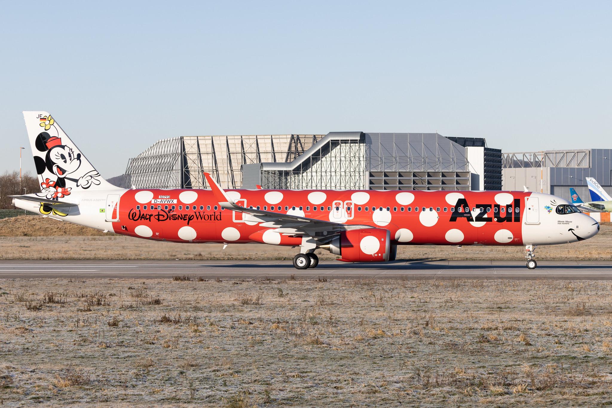 Hamburg Finkenwerder: Azul Linhas Aéreas Brasileiras  (AD / AZU) | Livery: Minnie Mouse - Walt Disney World | Airbus A321-251NX A21N | D-AVWX (PR-YJF) | MSN 10793
