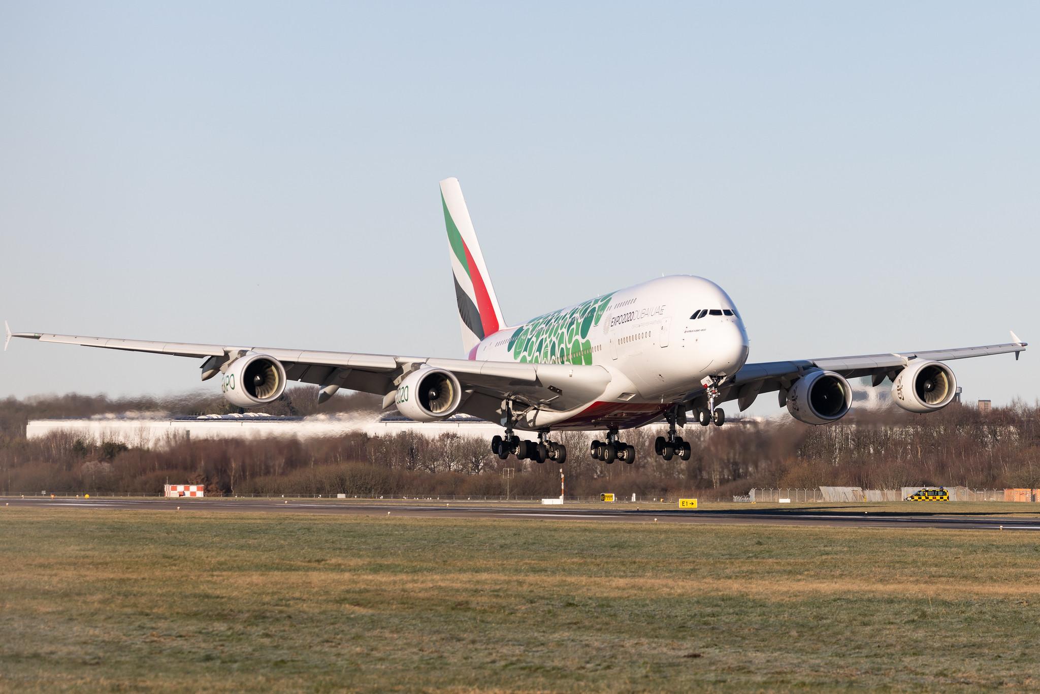 Hamburg Airport: Emirates (EK / UAE) |  Livery: Expo 2020 - Sustainability Livery |  Airbus A380-861 A388 | A6-EON | MSN 188
