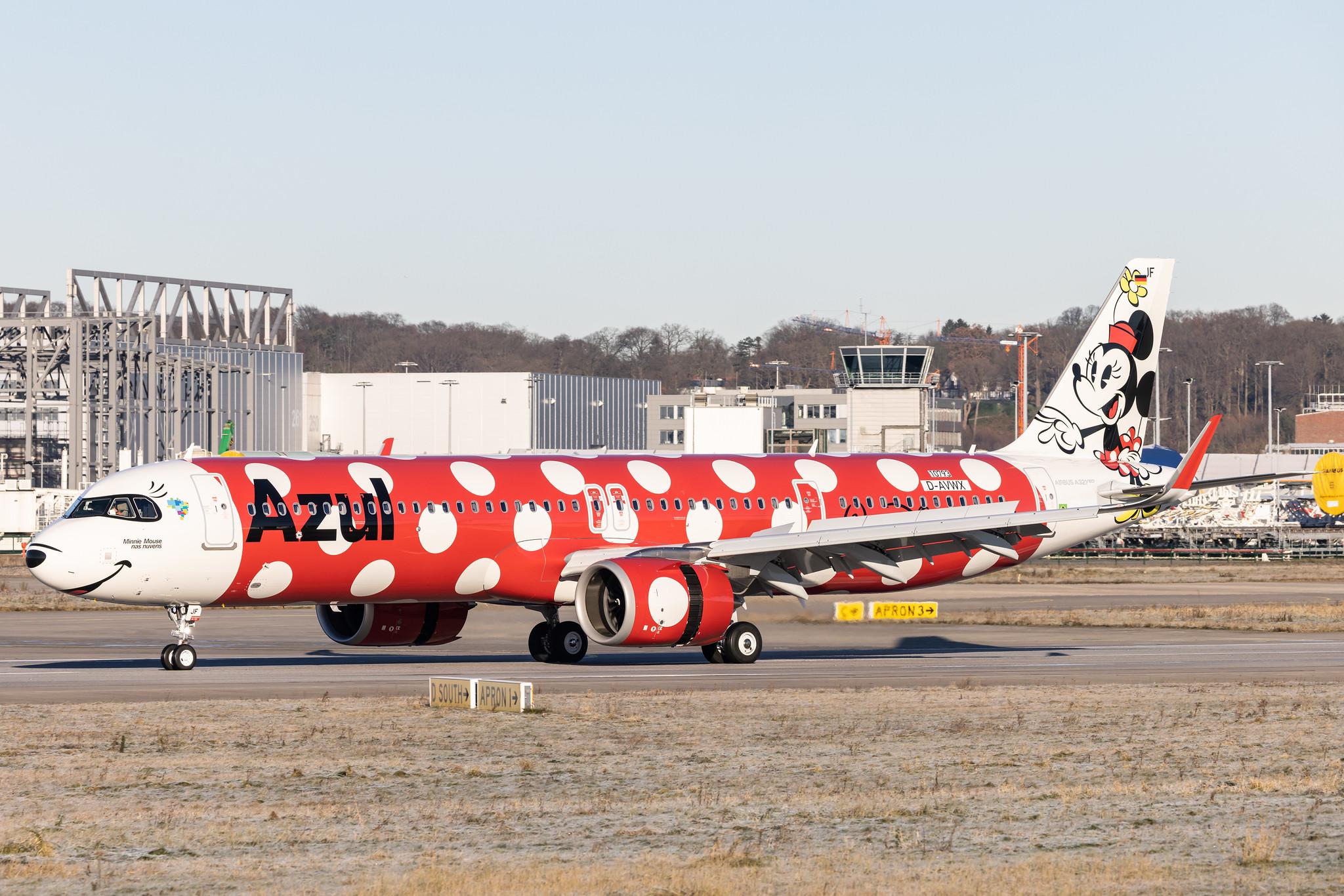 Hamburg Finkenwerder: Azul Linhas Aéreas Brasileiras  (AD / AZU) | Livery: Minnie Mouse - Walt Disney World | Airbus A321-251NX A21N | D-AVWX (PR-YJF) | MSN 10793