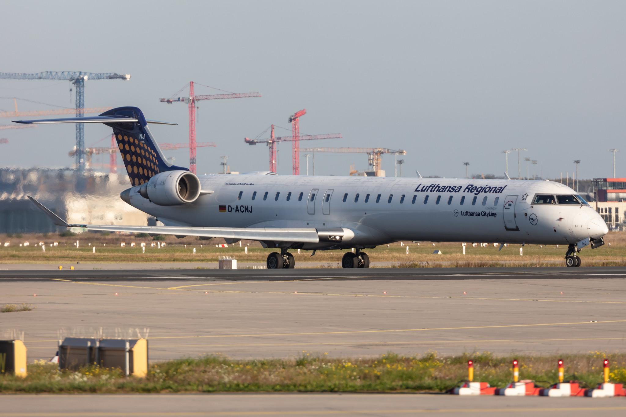 Frankfurt Airport: Lufthansa (LH / DLH) | Operator: Lufthansa CityLine |  Mitsubishi CRJ-900LR CRJ9 | D-ACNJ | MSN 15249