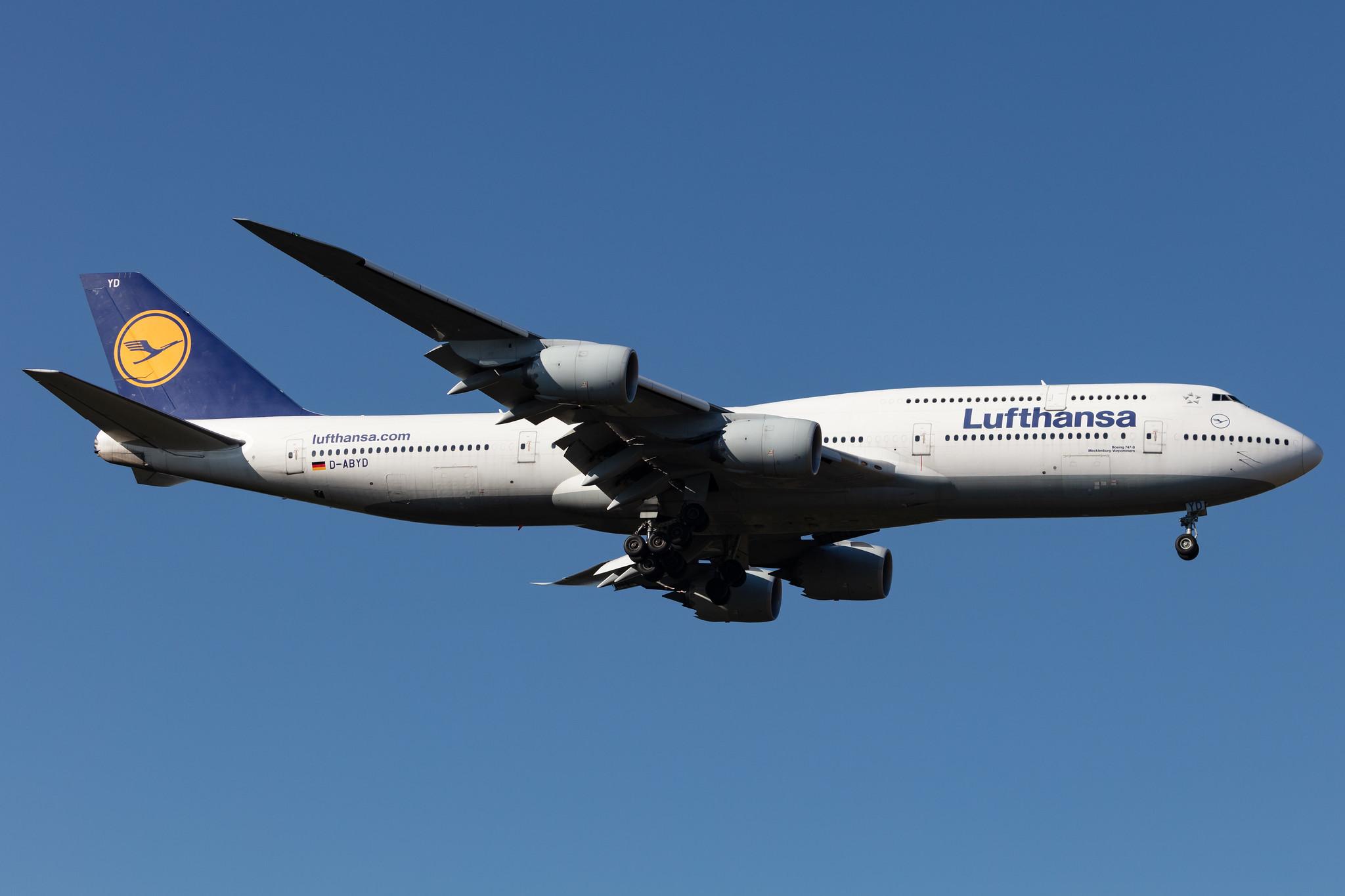 Frankfurt Airport: Lufthansa (LH / DLH) |  Boeing 747-830 B748 | D-ABYD | MSN 37829