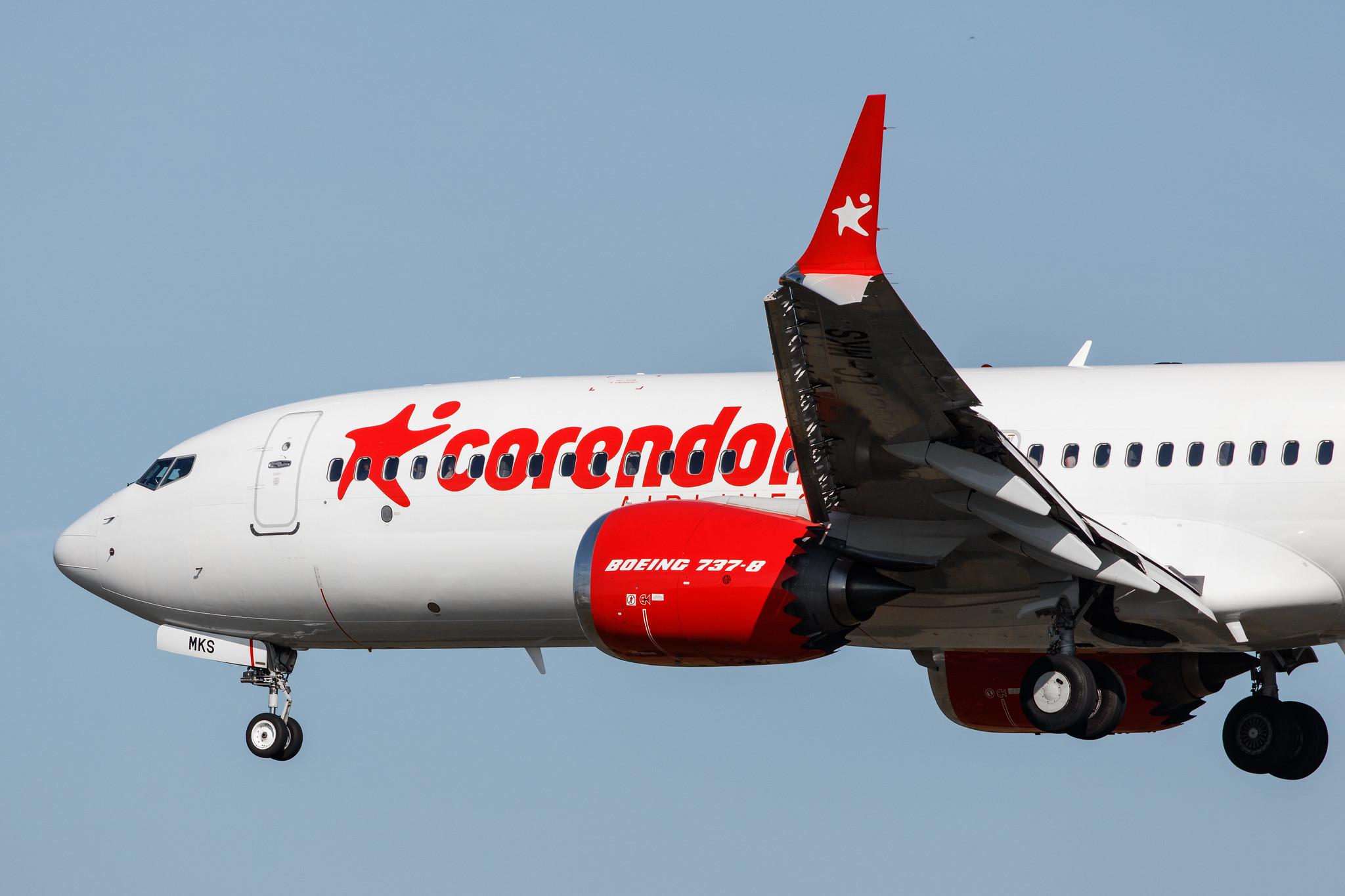 Hamburg Airport: Corendon Airlines (XC / CAI) |  Boeing 737 MAX 8 B38M | TC-MKS | MSN 64936