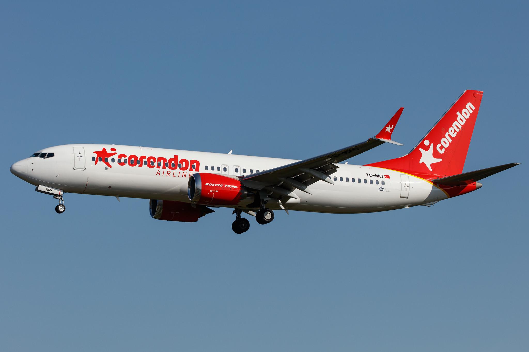 Hamburg Airport: Corendon Airlines (XC / CAI) |  Boeing 737 MAX 8 B38M | TC-MKS | MSN 64936
